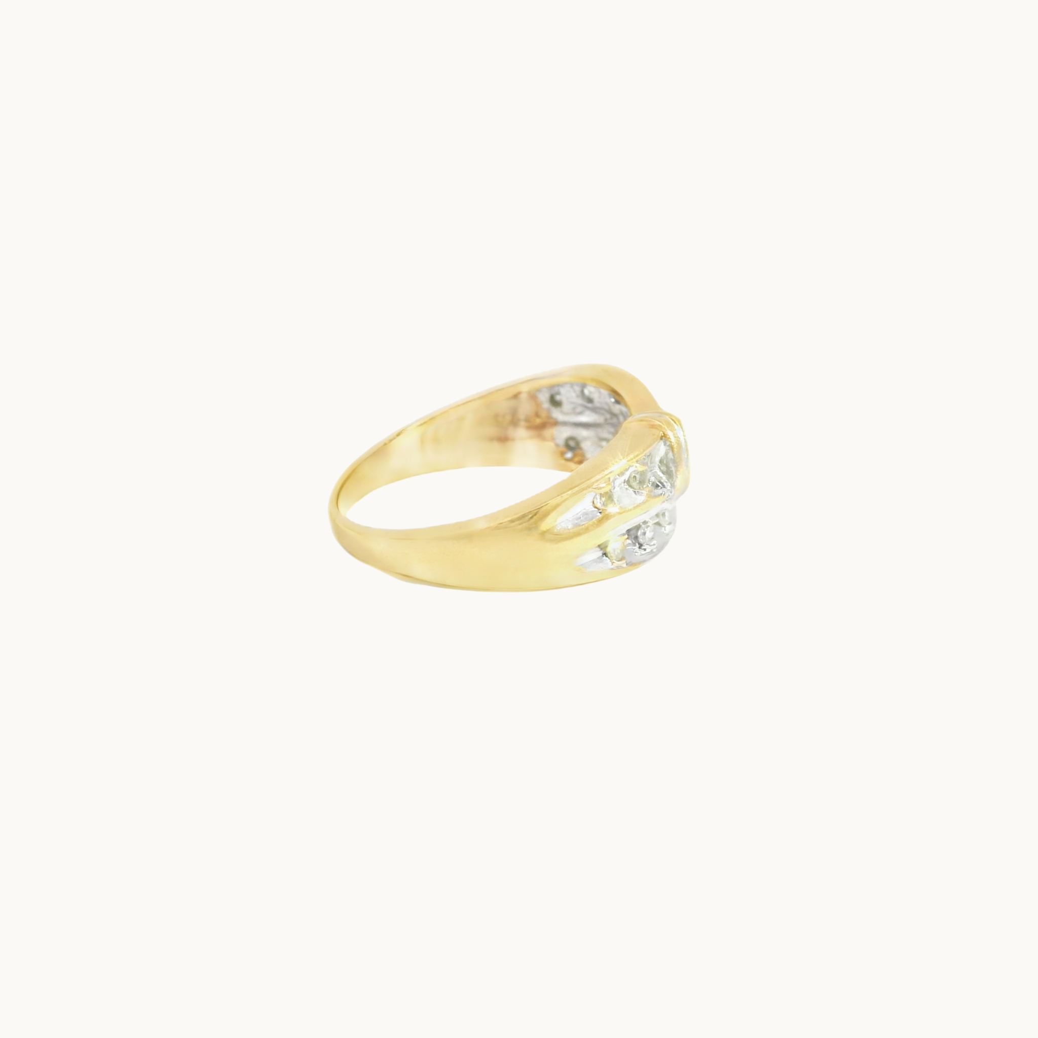 10K Two-Tone Gold Ring with Diamonds