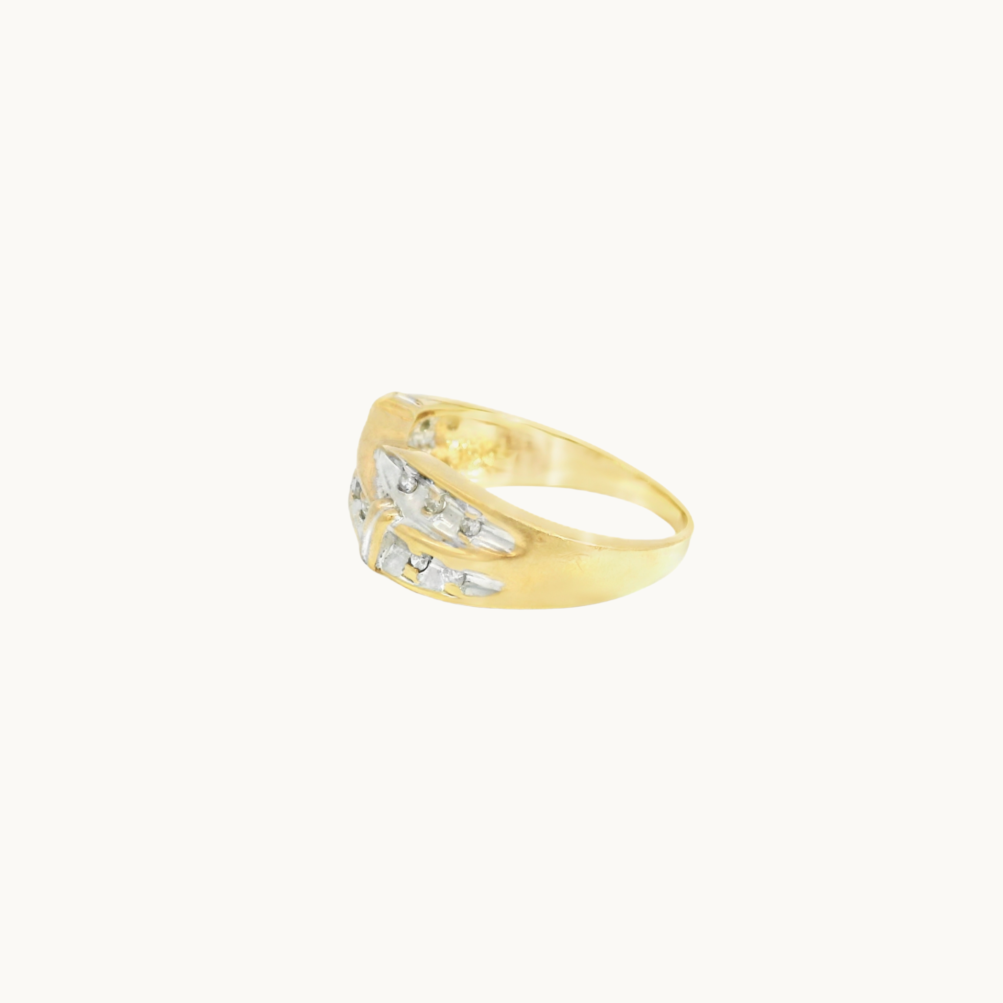 10K Two-Tone Gold Ring with Diamonds