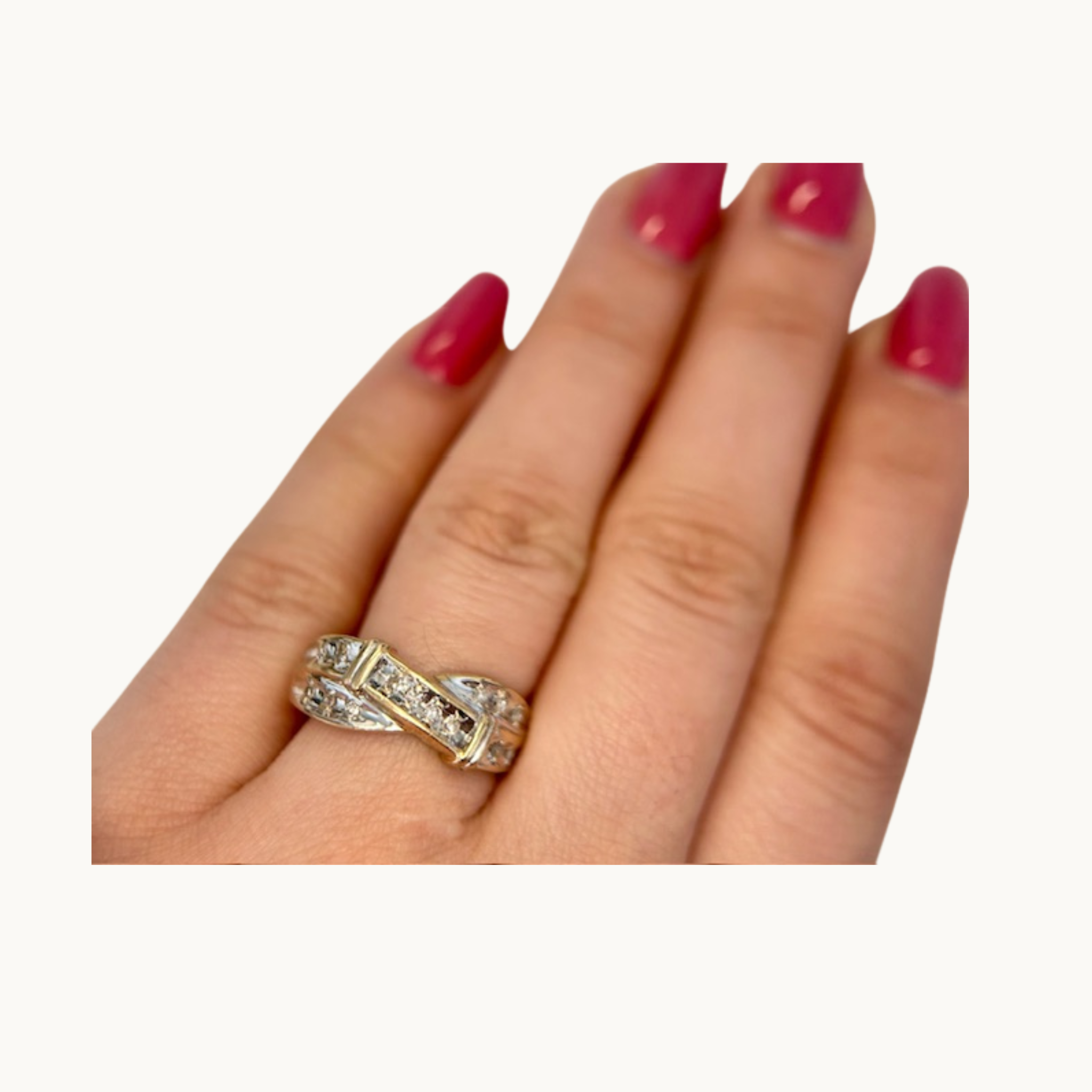 10K Two-Tone Gold Ring with Diamonds