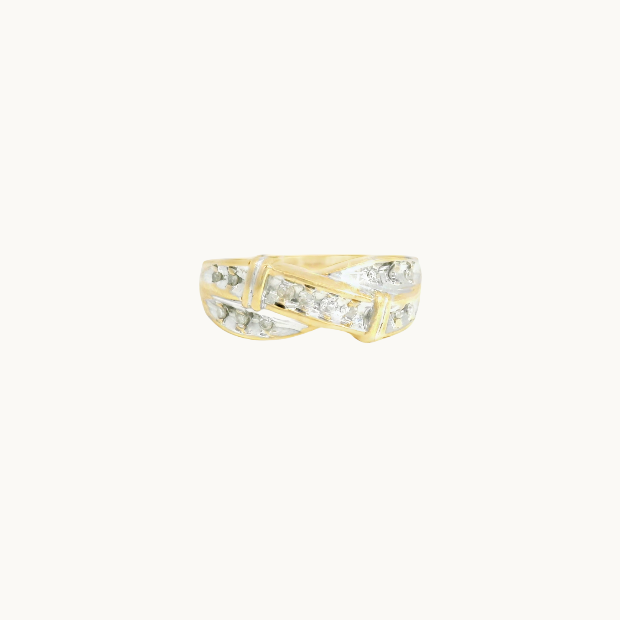 10K Two-Tone Gold Ring with Diamonds