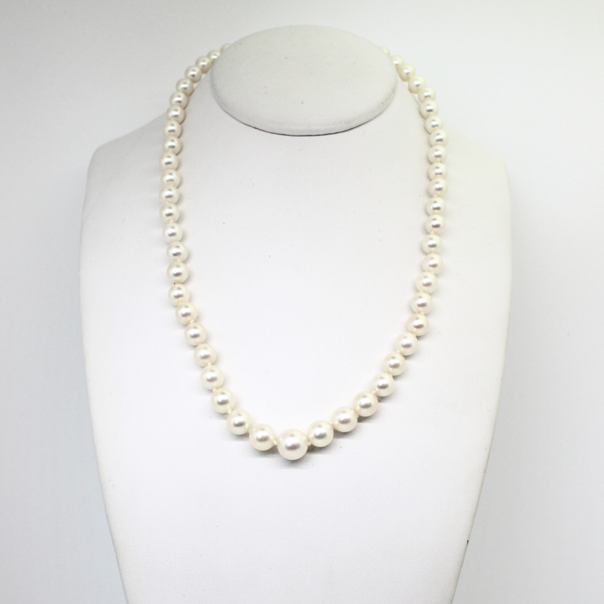 Akoya cultured pearl drop necklace with 14K white gold clasp