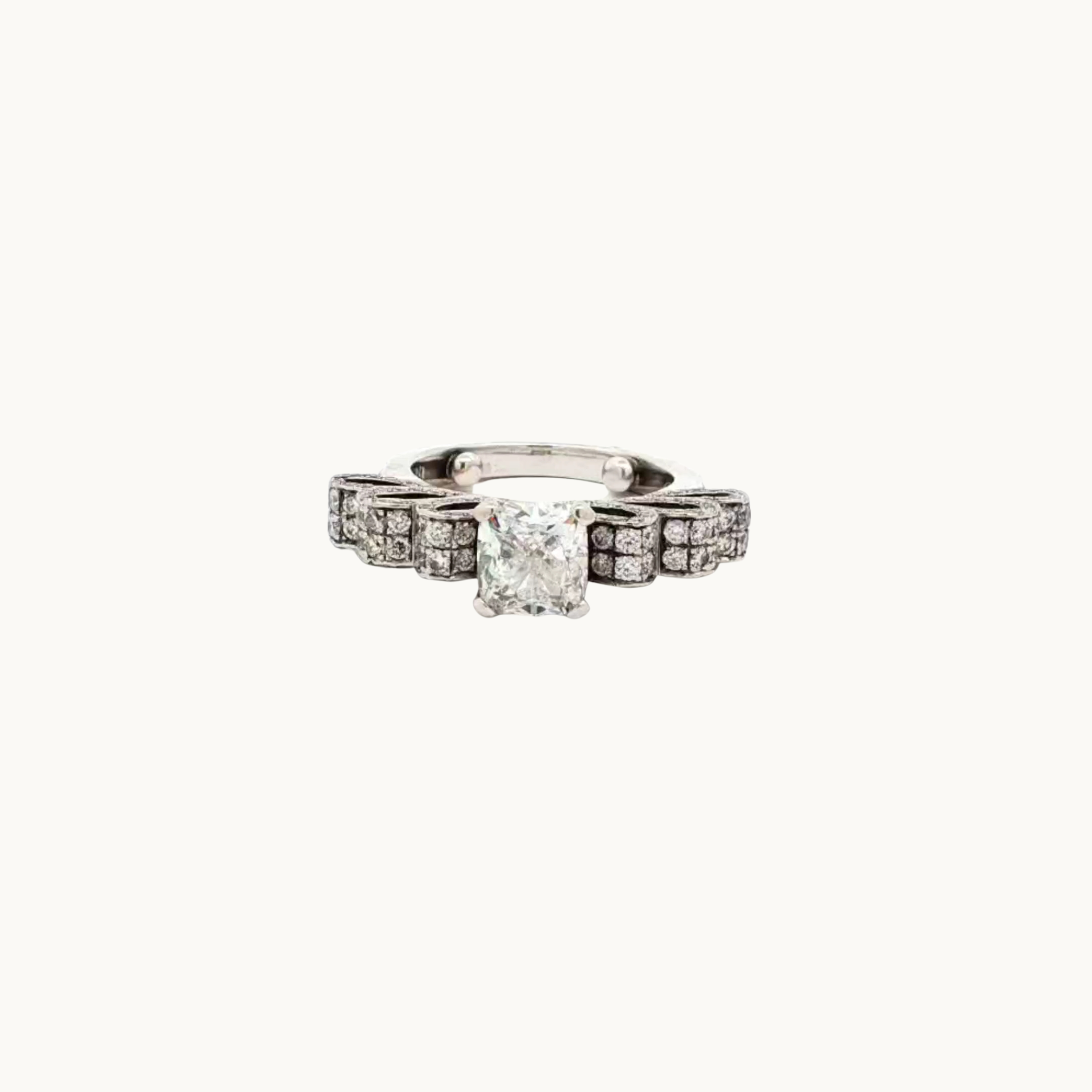 Bague Fantaisie en Or Blanc 18K avec Diamants
