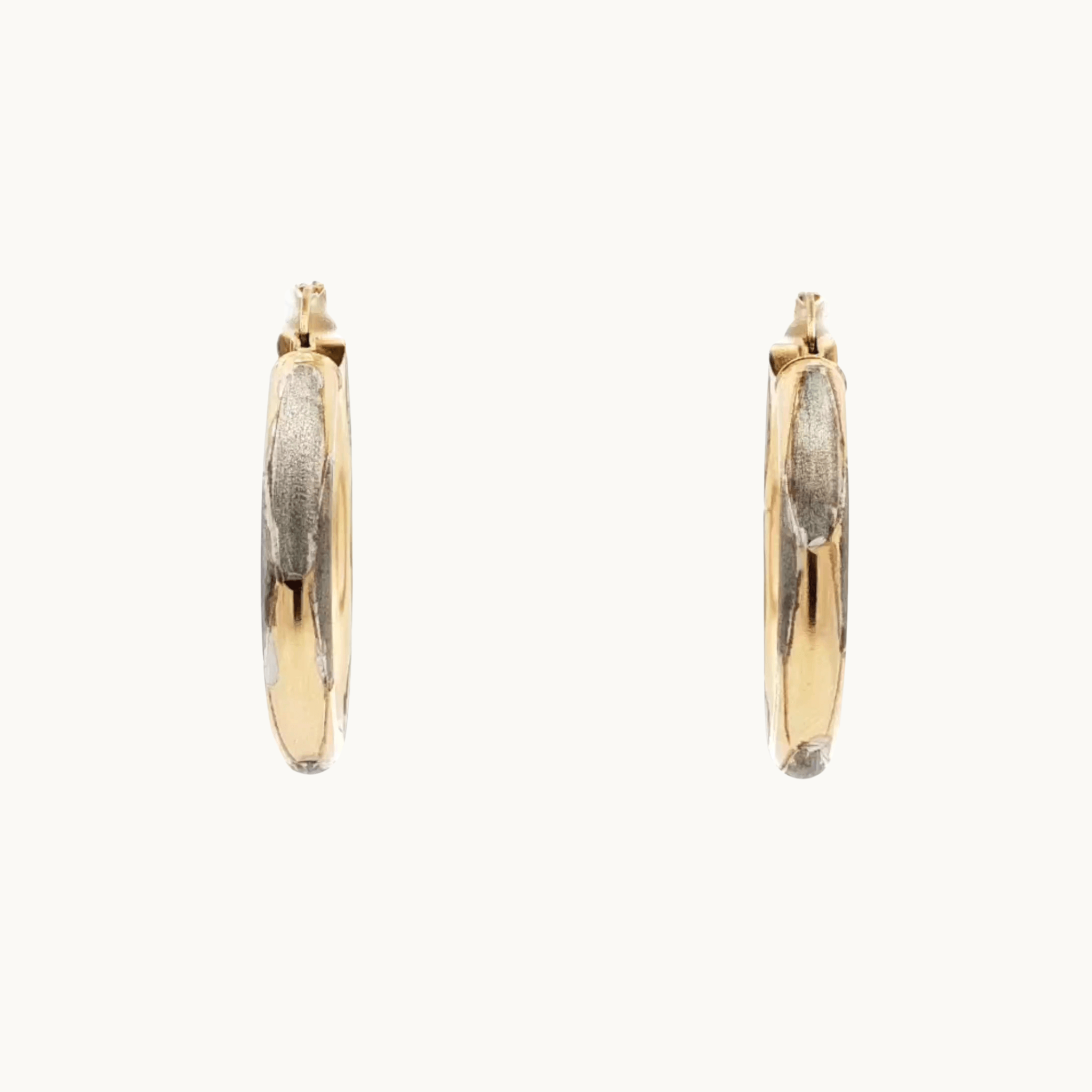 Two-tone Hoop Earrings in 10K Yellow and White Gold