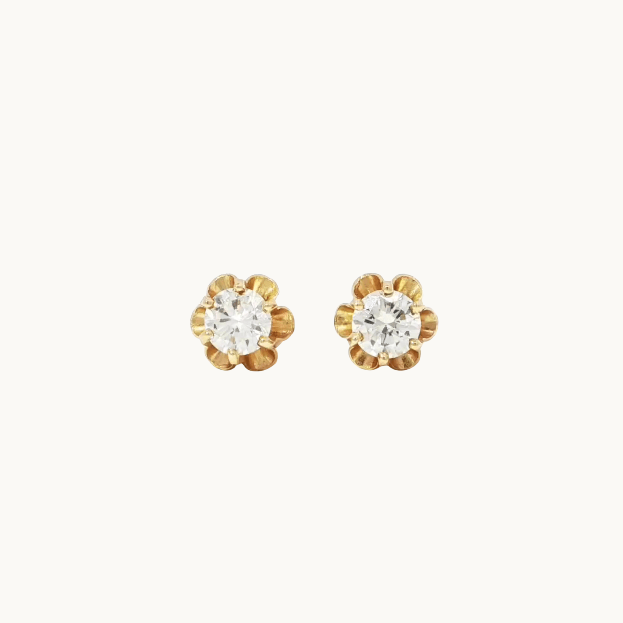 Boucle d'oreilles en Or jaune 14K avec Diamants