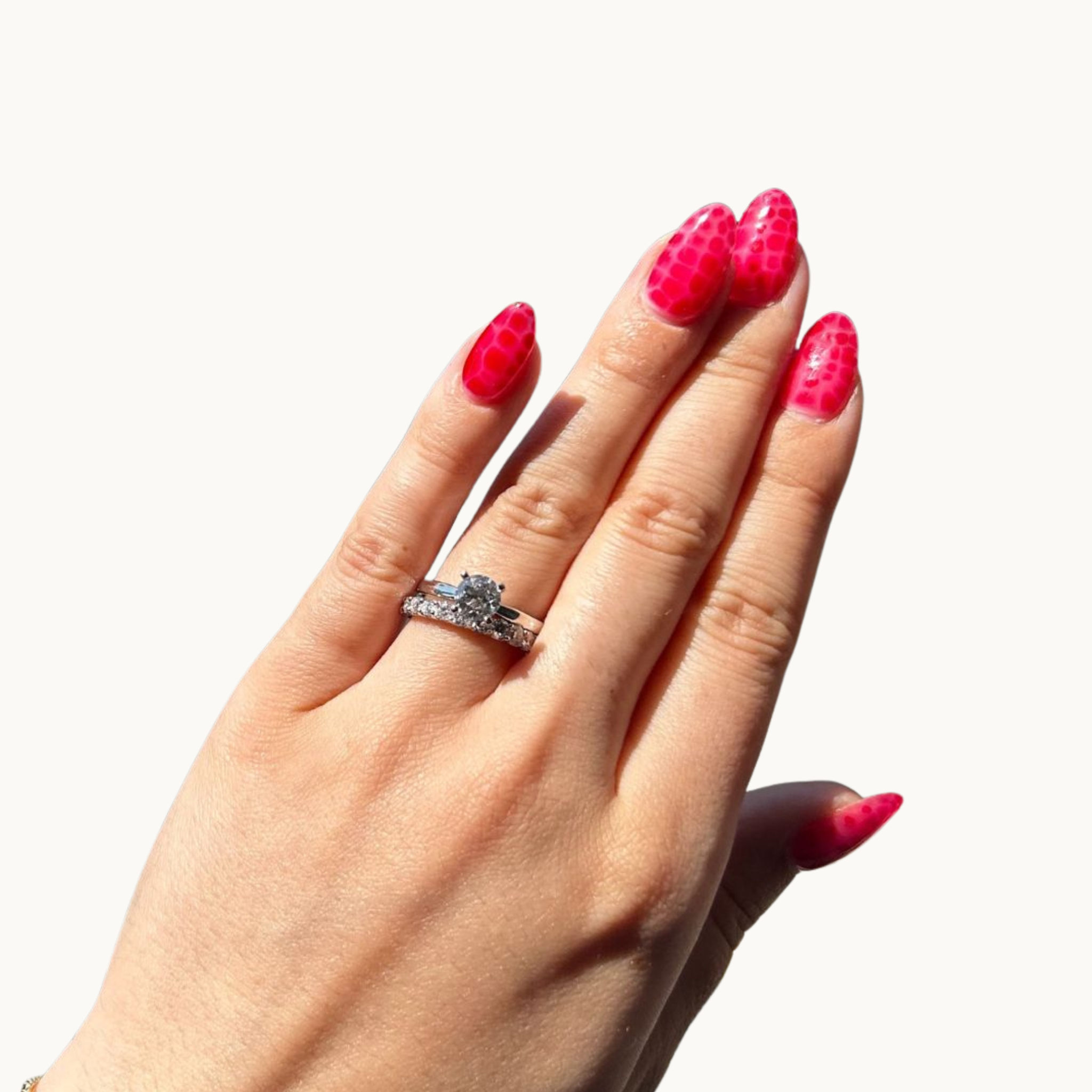 10K White Gold Semi-Eternity Ring with Synthetic Diamond