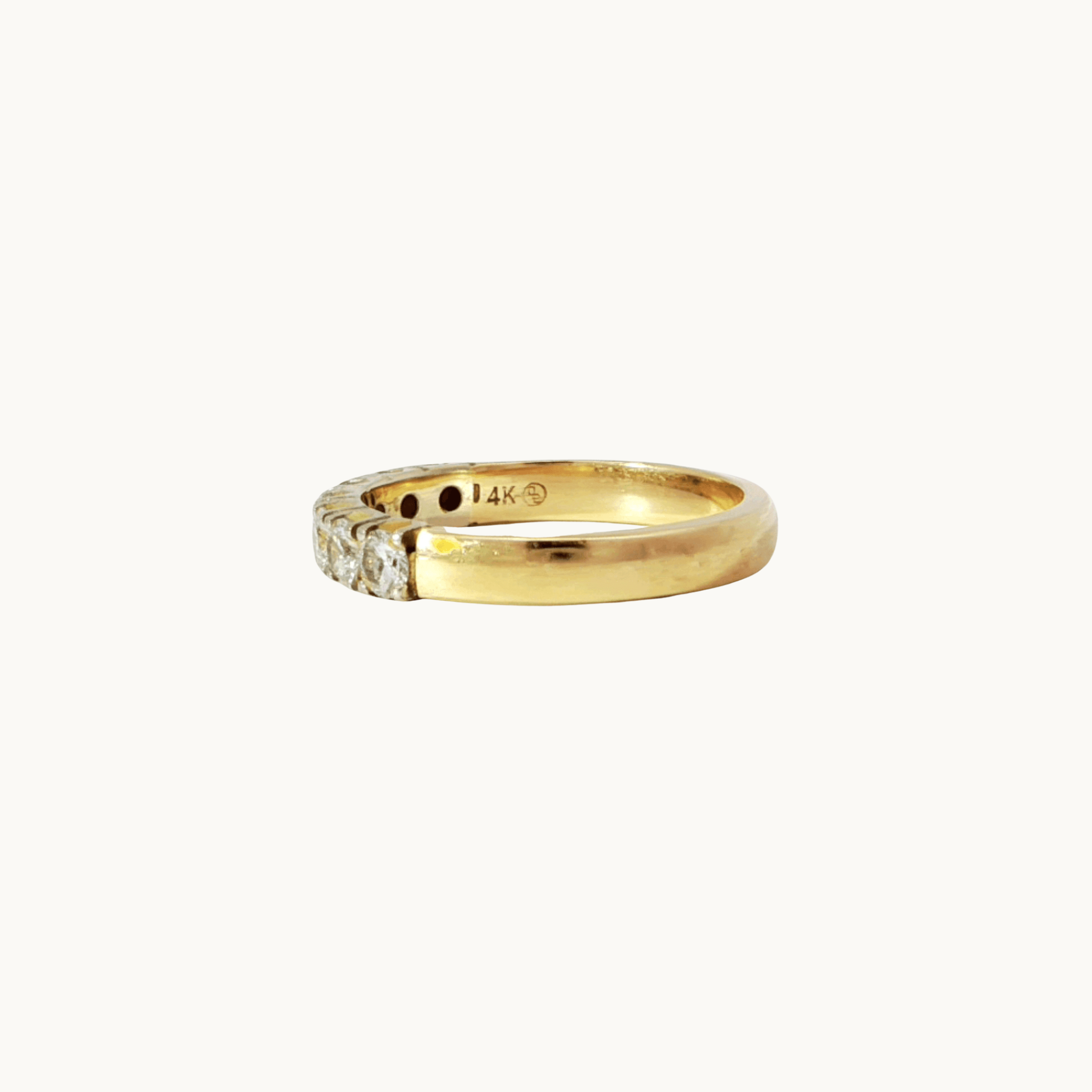 14K two-tone gold ring with diamonds