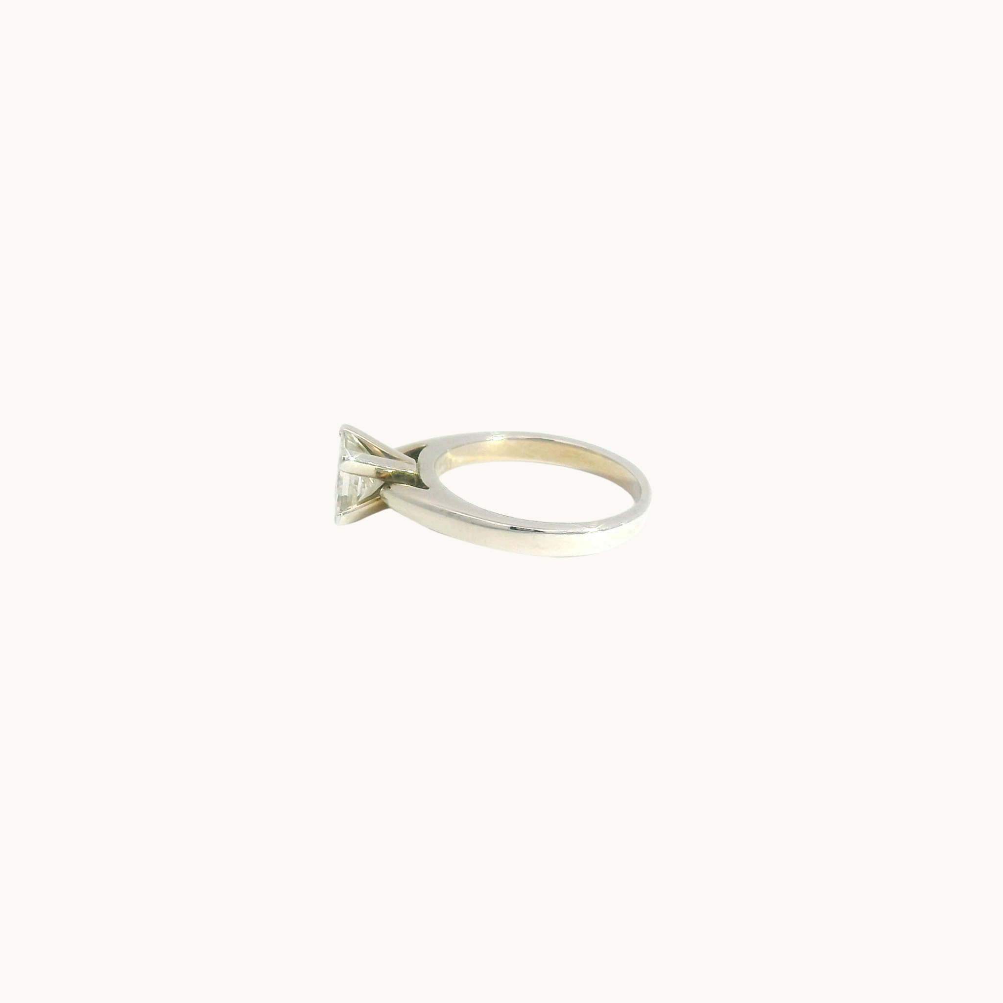 14K White Gold Solitaire Ring with Diamond