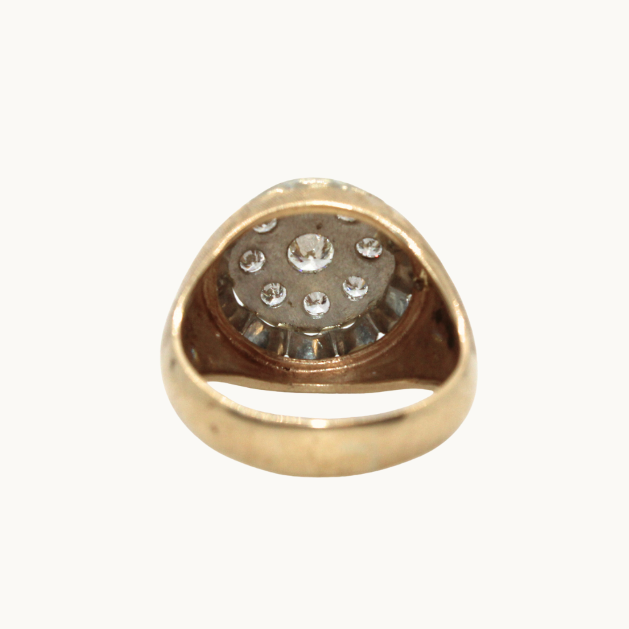 10K Yellow Gold Signet Ring with Diamonds