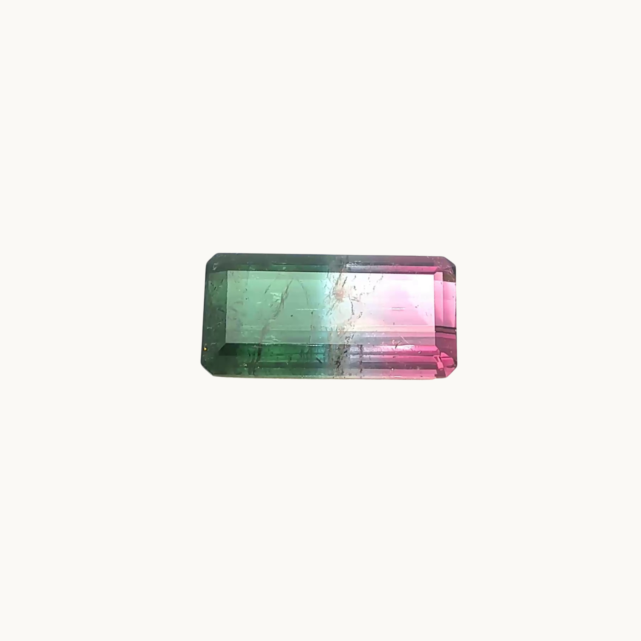 Pink and green bicolor tourmaline of 9.31 carats