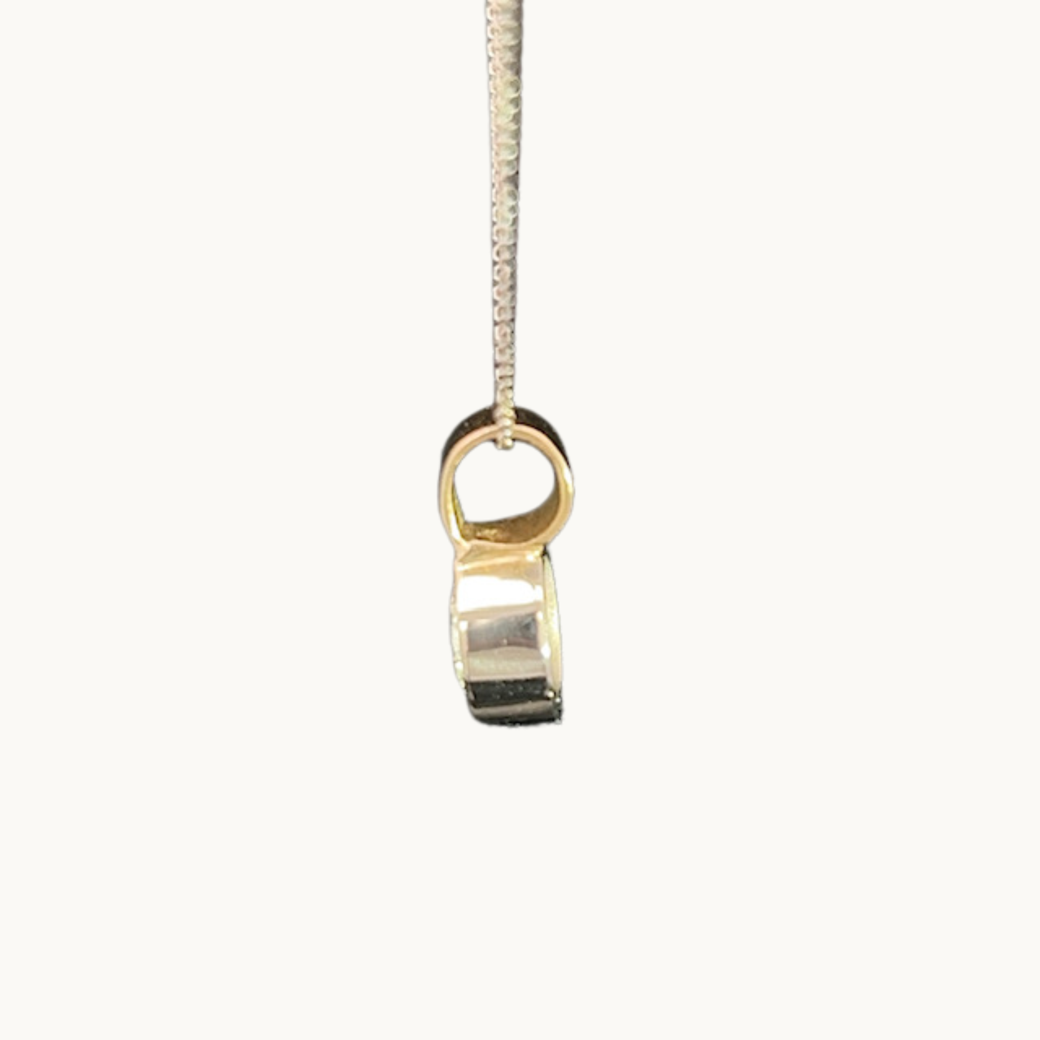 10K White Gold and Yellow Gold Pendant with Diamond