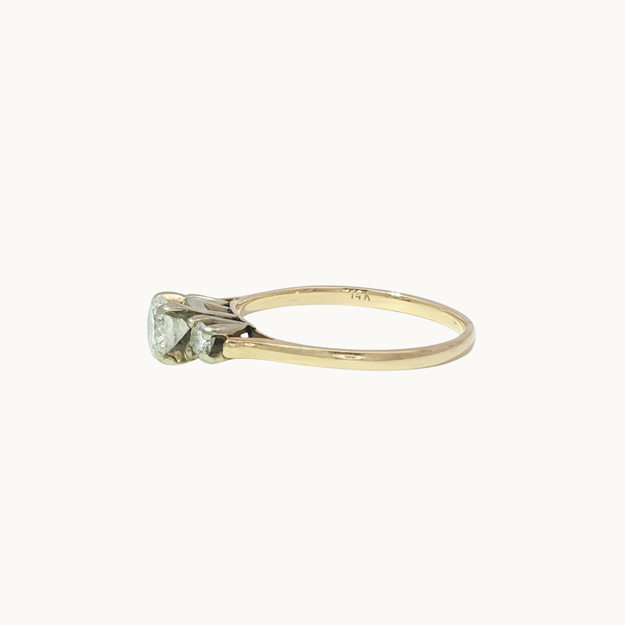 14K yellow gold trilogy ring