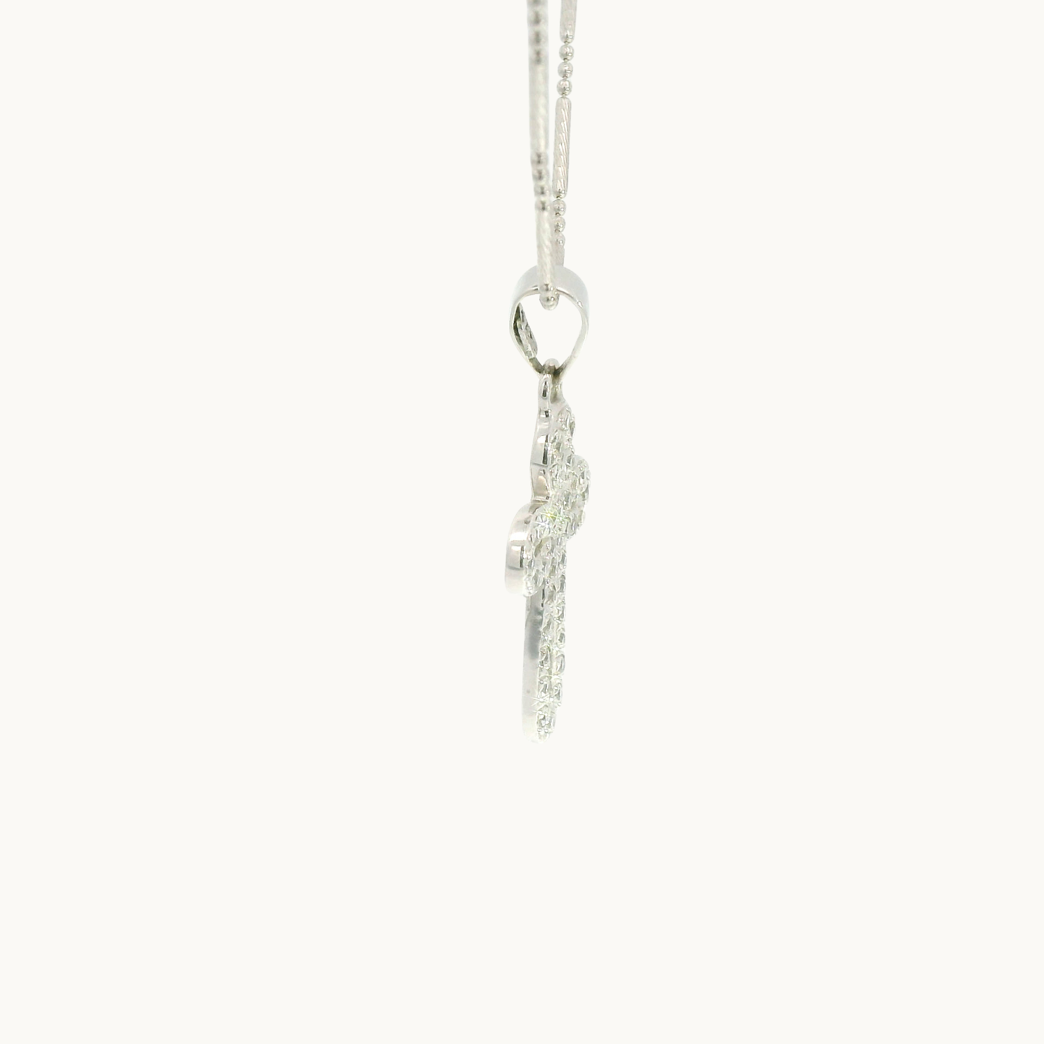 Chain with 18K white gold cross pendant