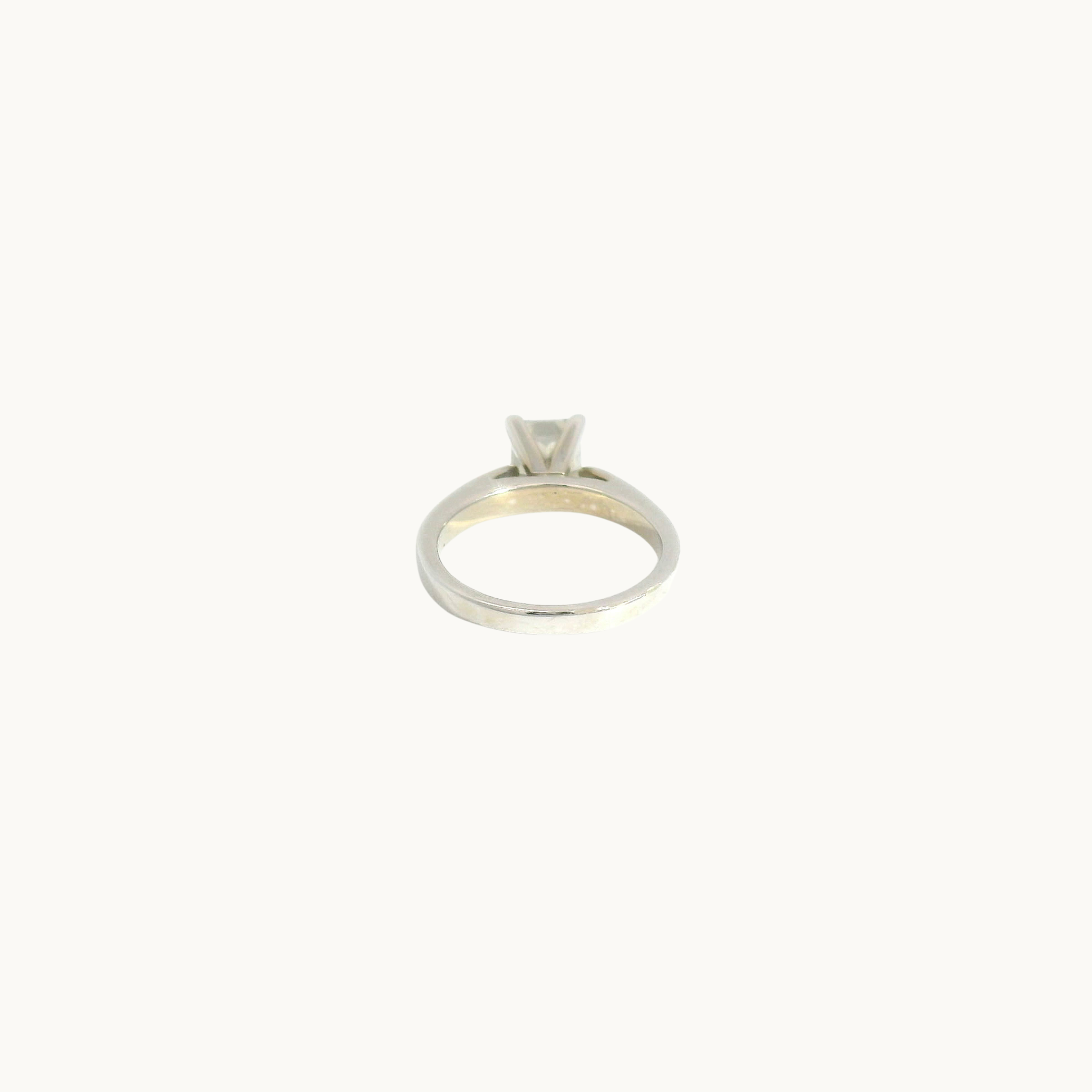 14K White Gold Solitaire Ring with Diamond