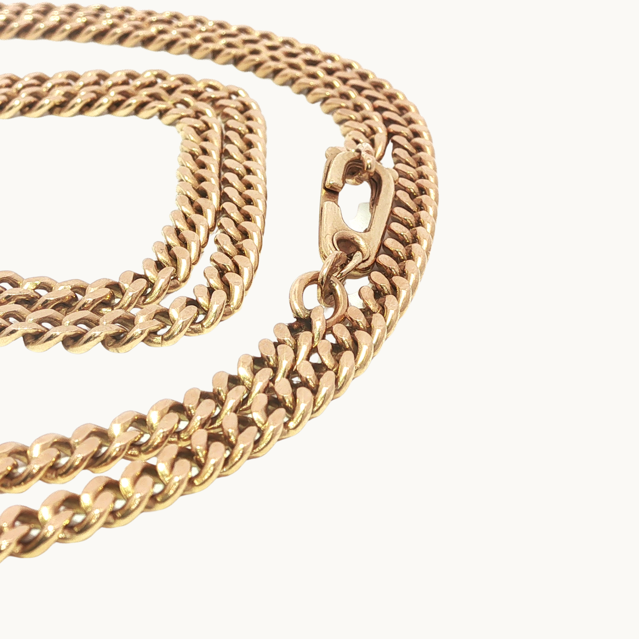Long Gourmette Link Chain in 14K Yellow Gold