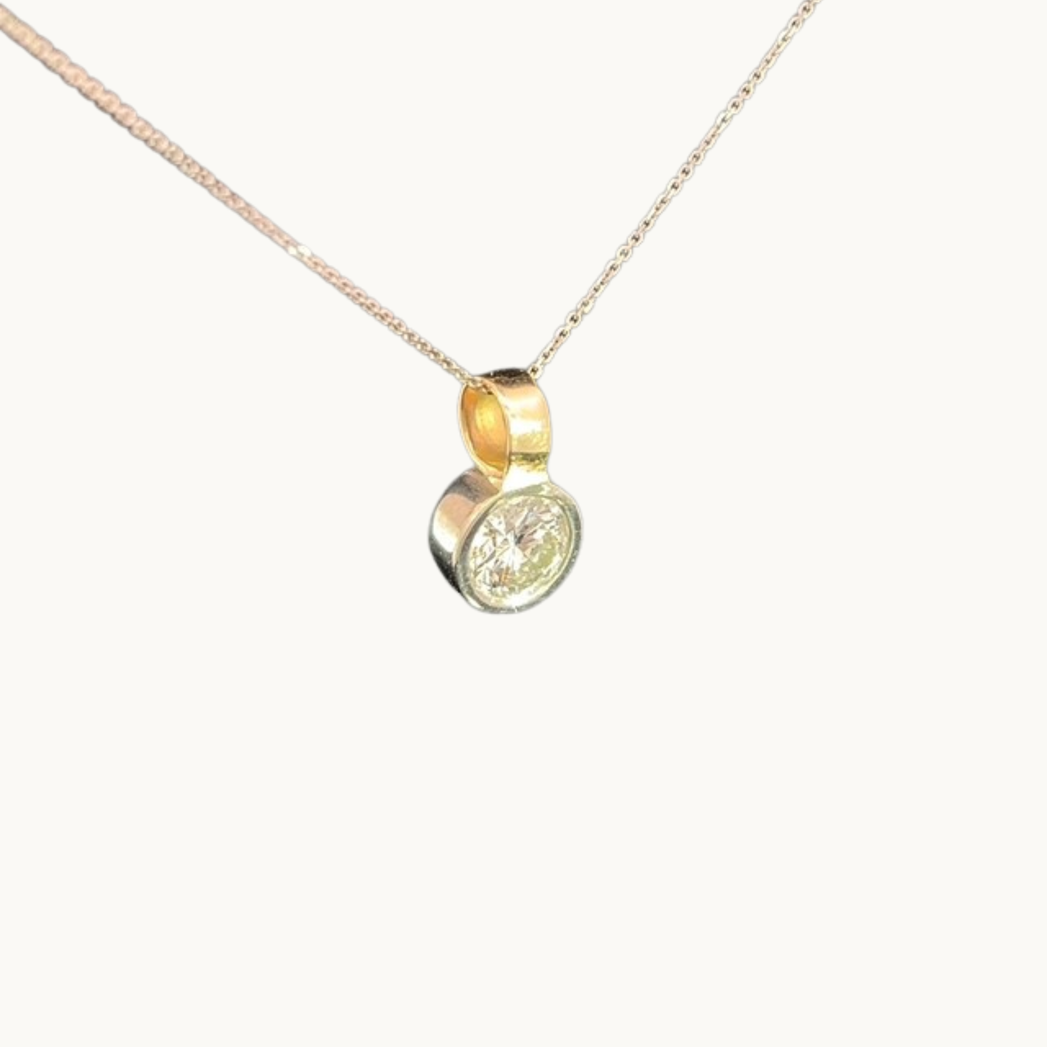 10K White Gold and Yellow Gold Pendant with Diamond