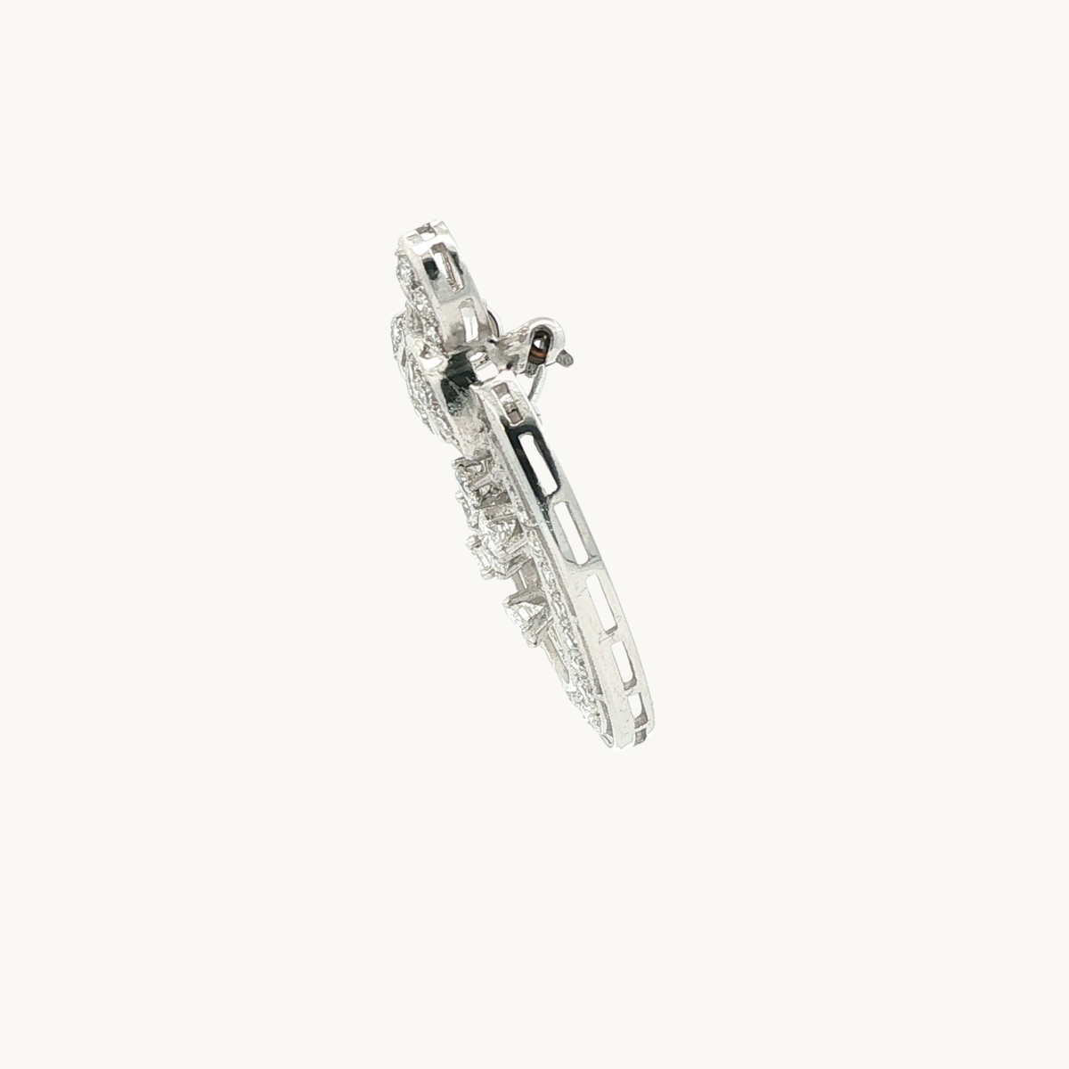 Broche en Or Blanc 14K avec Diamants
