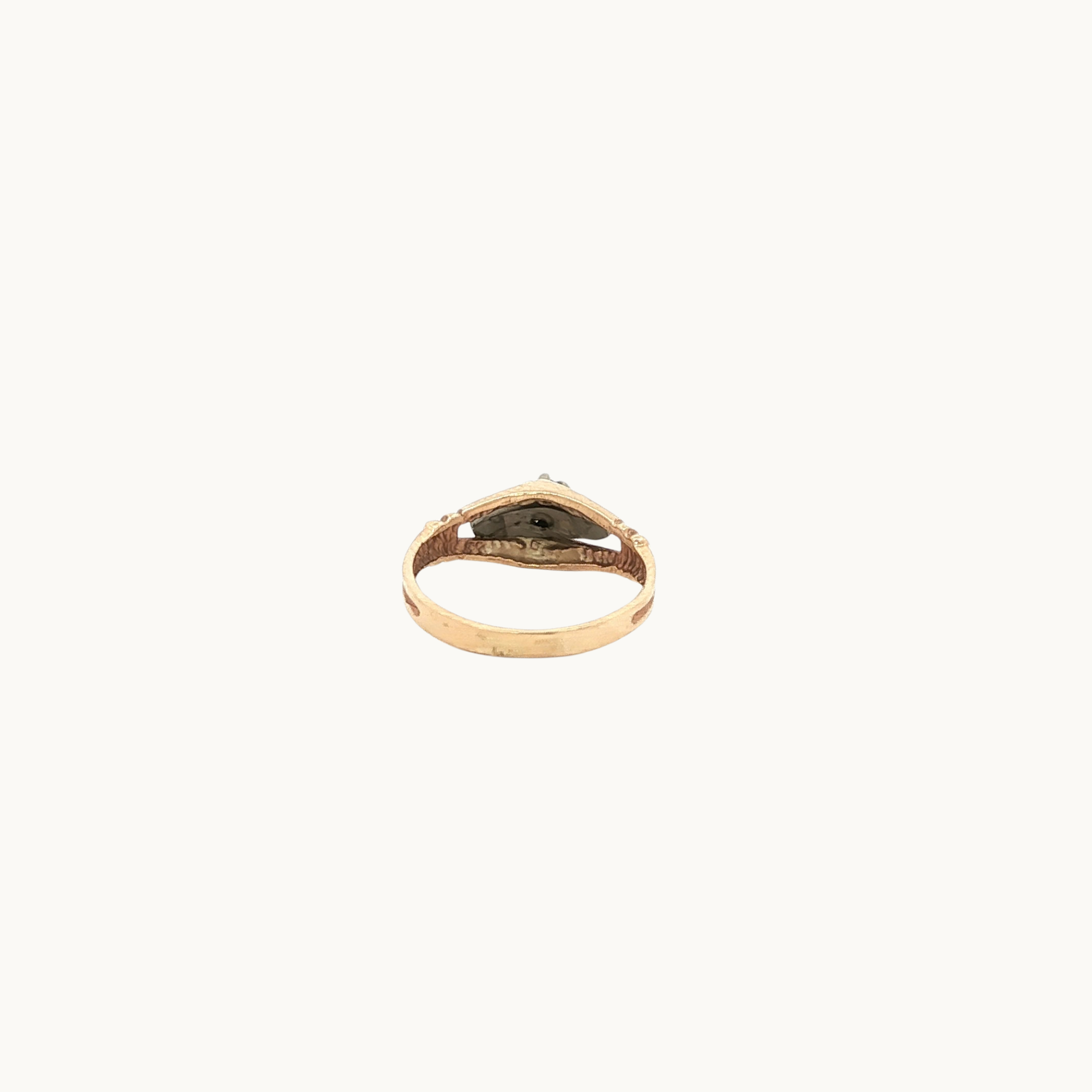 Handmade 14K Rose Gold Ring with Diamonds