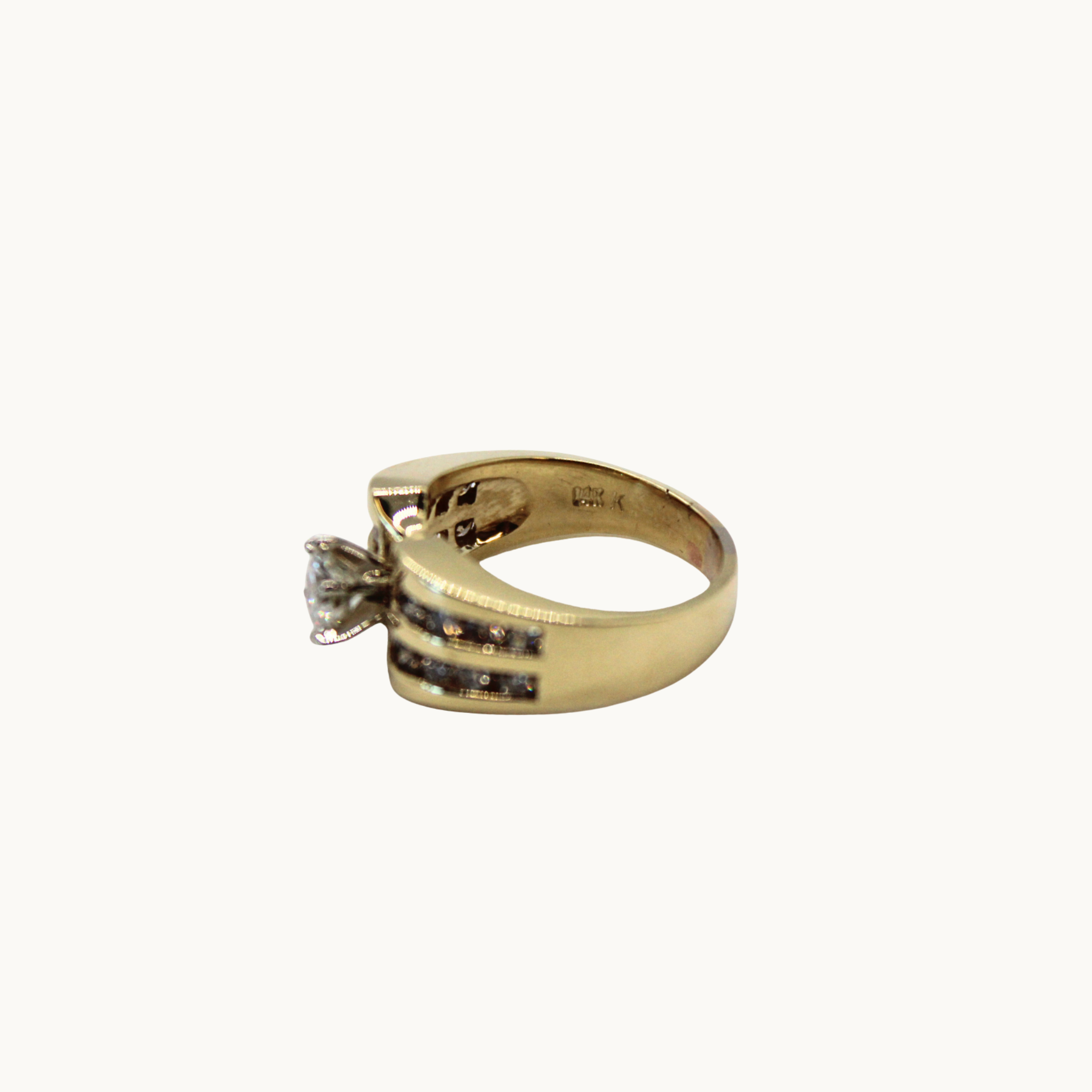 14K Yellow Gold Ring with Diamonds
