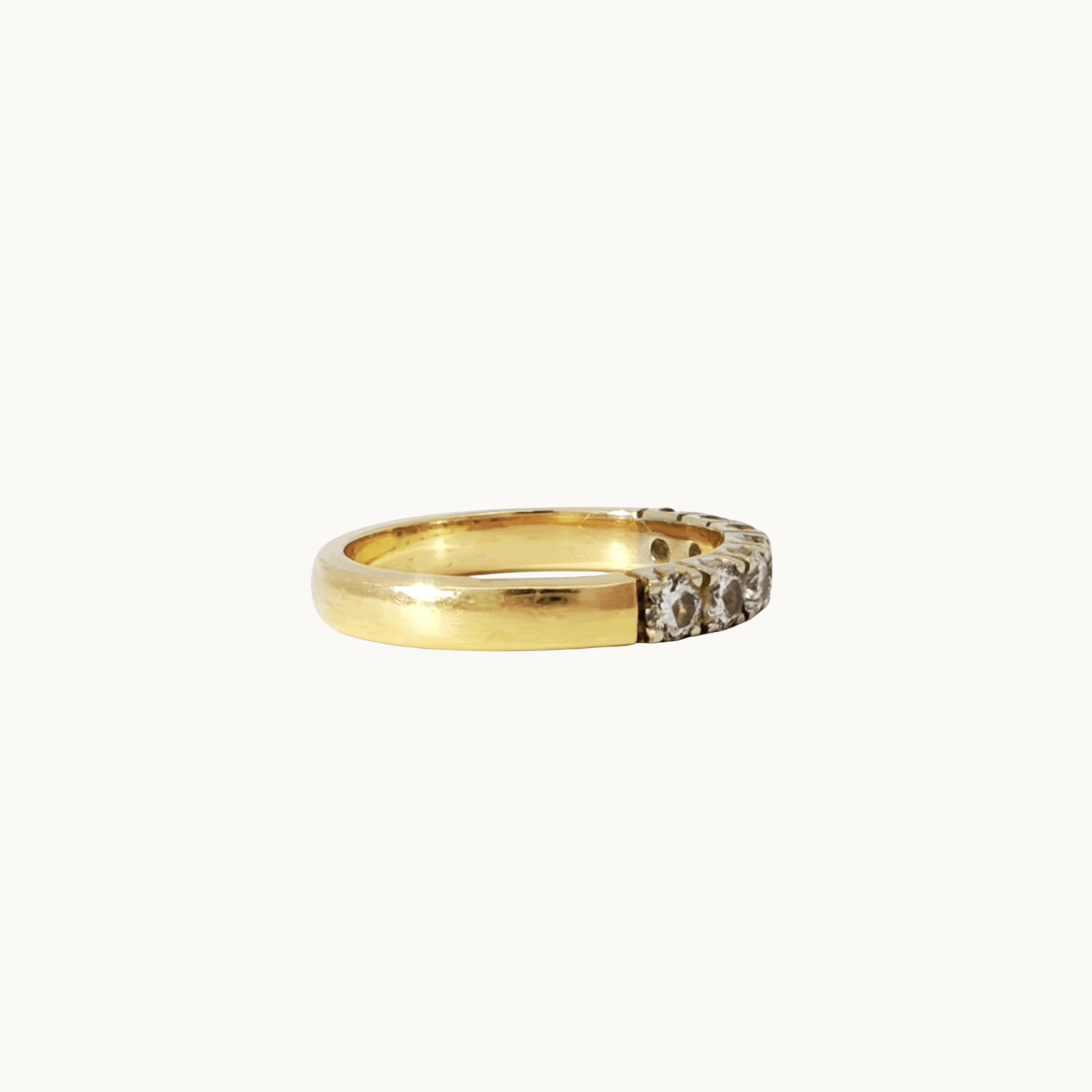 14K two-tone gold ring with diamonds