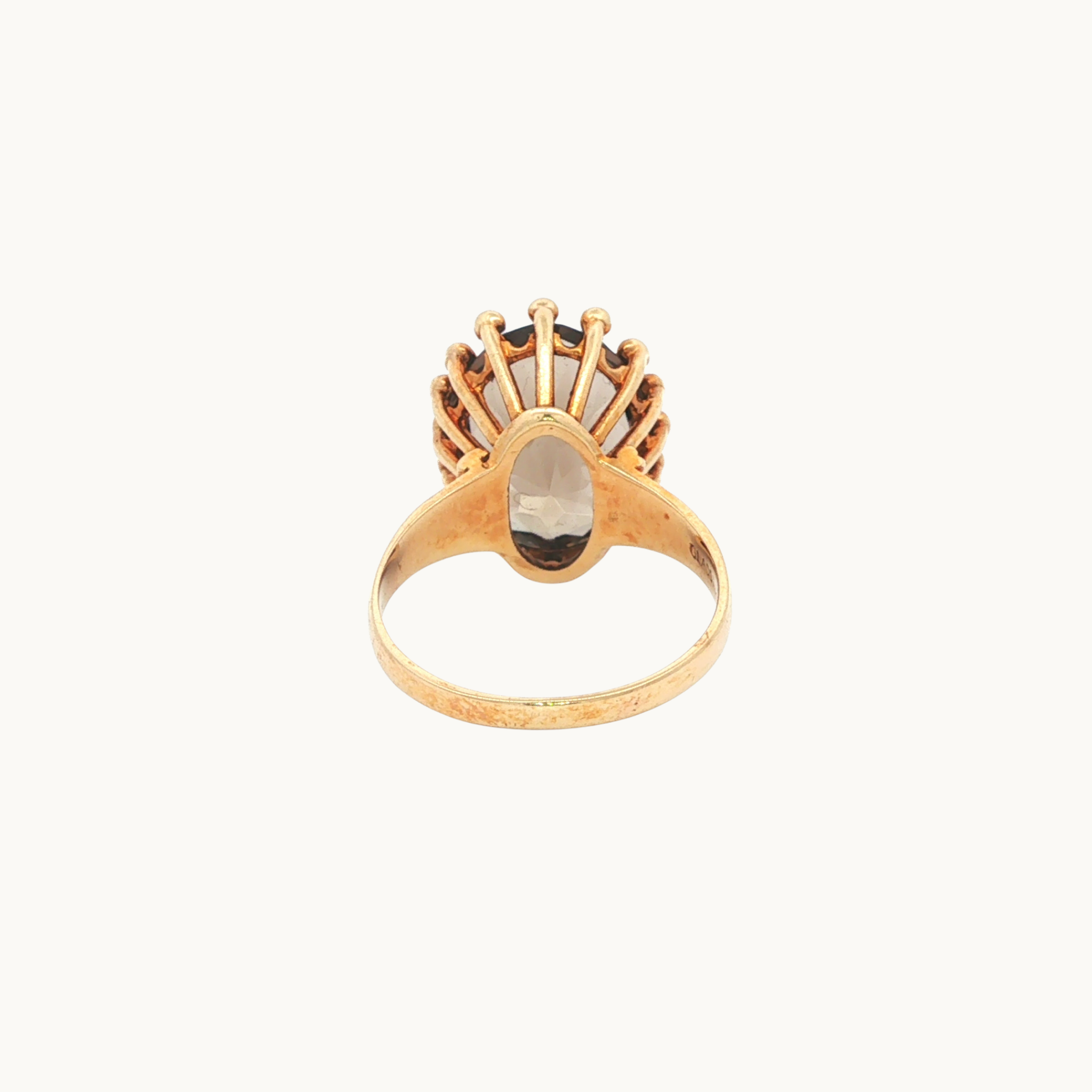 Bague Cocktail en Or jaune 10K avec Quartz Fumé