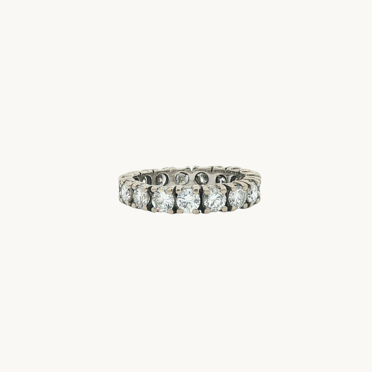 Jonc Éternité en Or Blanc 14K avec Diamants