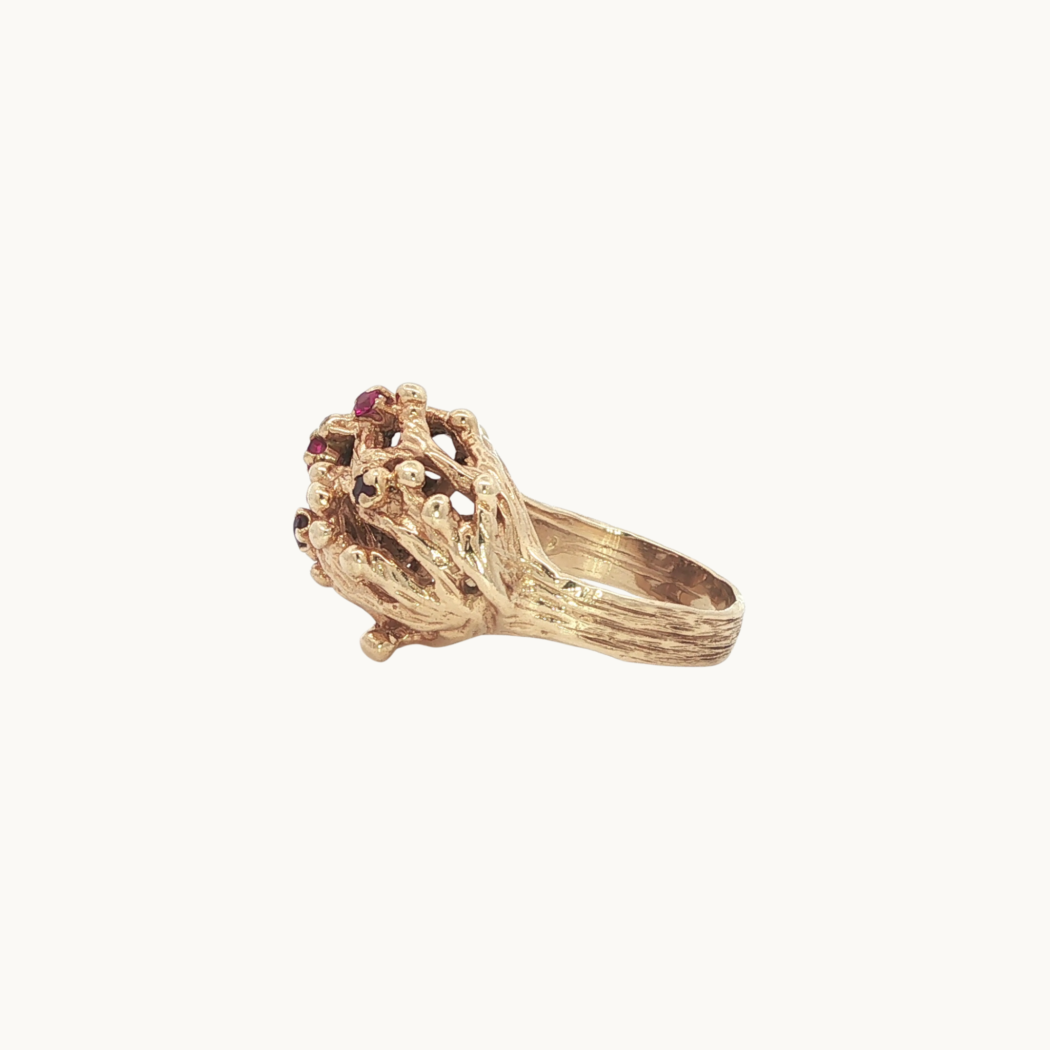 Organic Cocktail Ring in 14K Yellow Gold