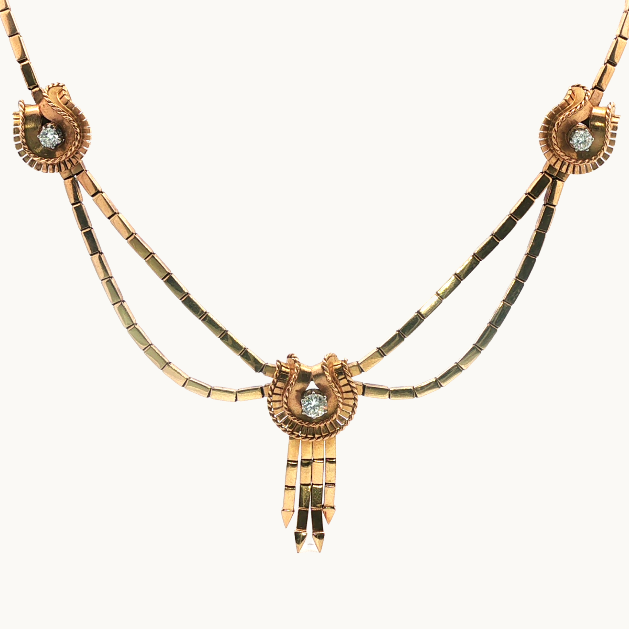 Collier Articulé en Or jaune 18K avec Diamants