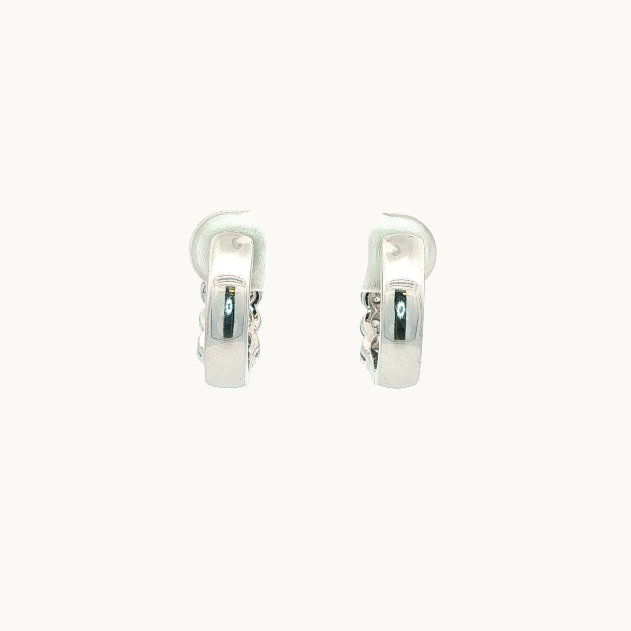 Boucles d'Oreilles Dormeuse en Or Blanc 14K avec Diamants