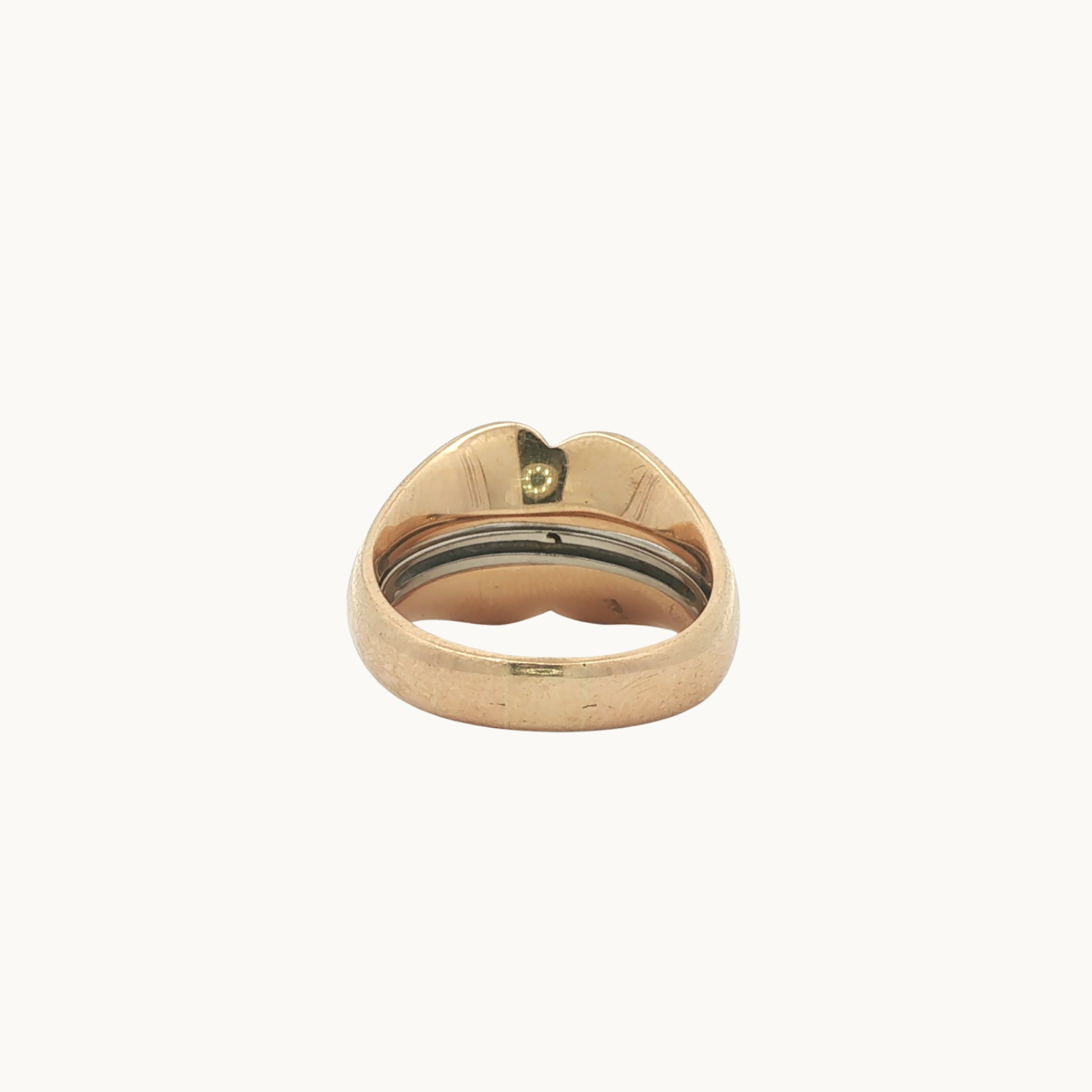 Bague Double Emboitable avec Alliance en Or jaune 14K et Solitaire en Or Blanc 18K avec Diamants