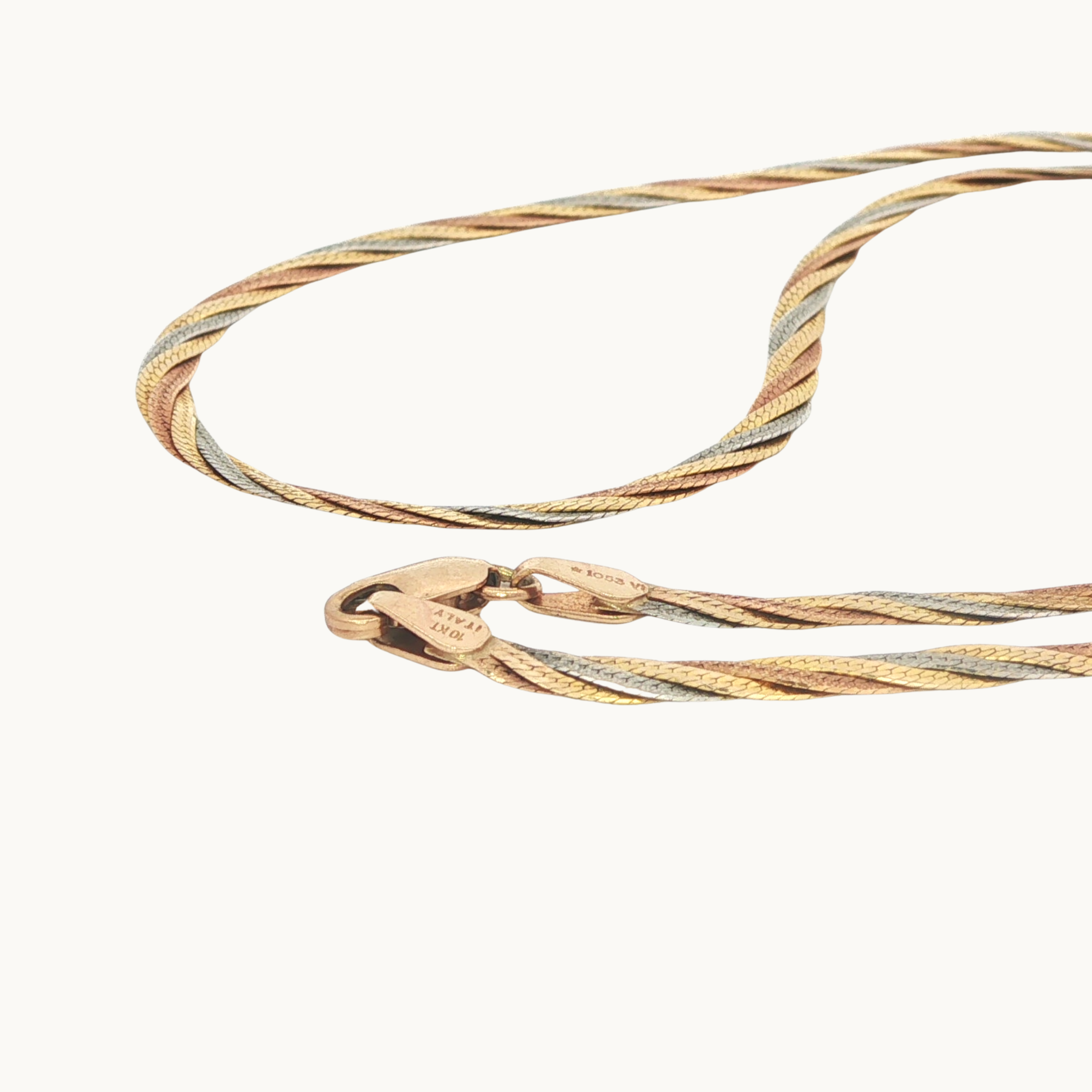 Collier Chaîne en Or tricolore 10K