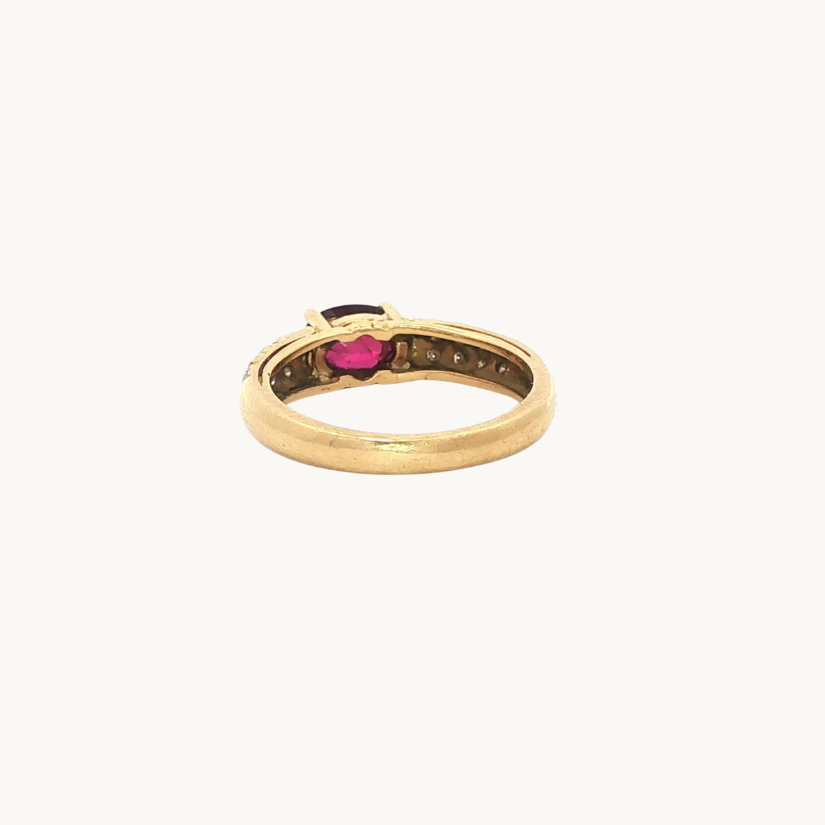 Bague Multi-pierres en Or Jaune 18K avec Rubis et Diamants