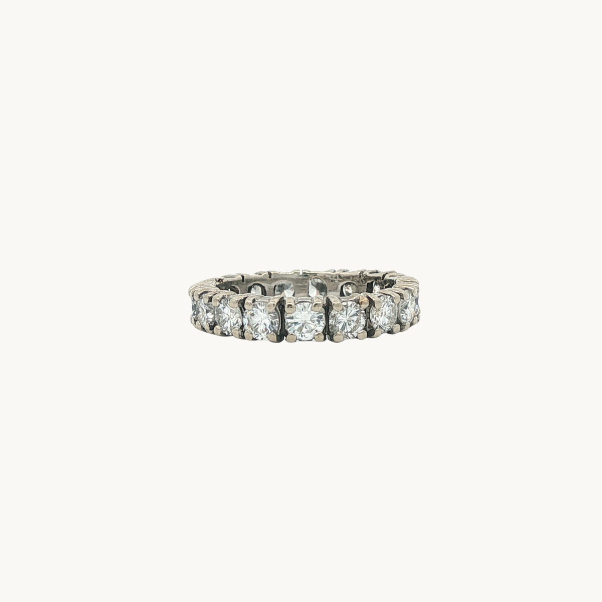 Jonc Éternité en Or Blanc 14K avec Diamants