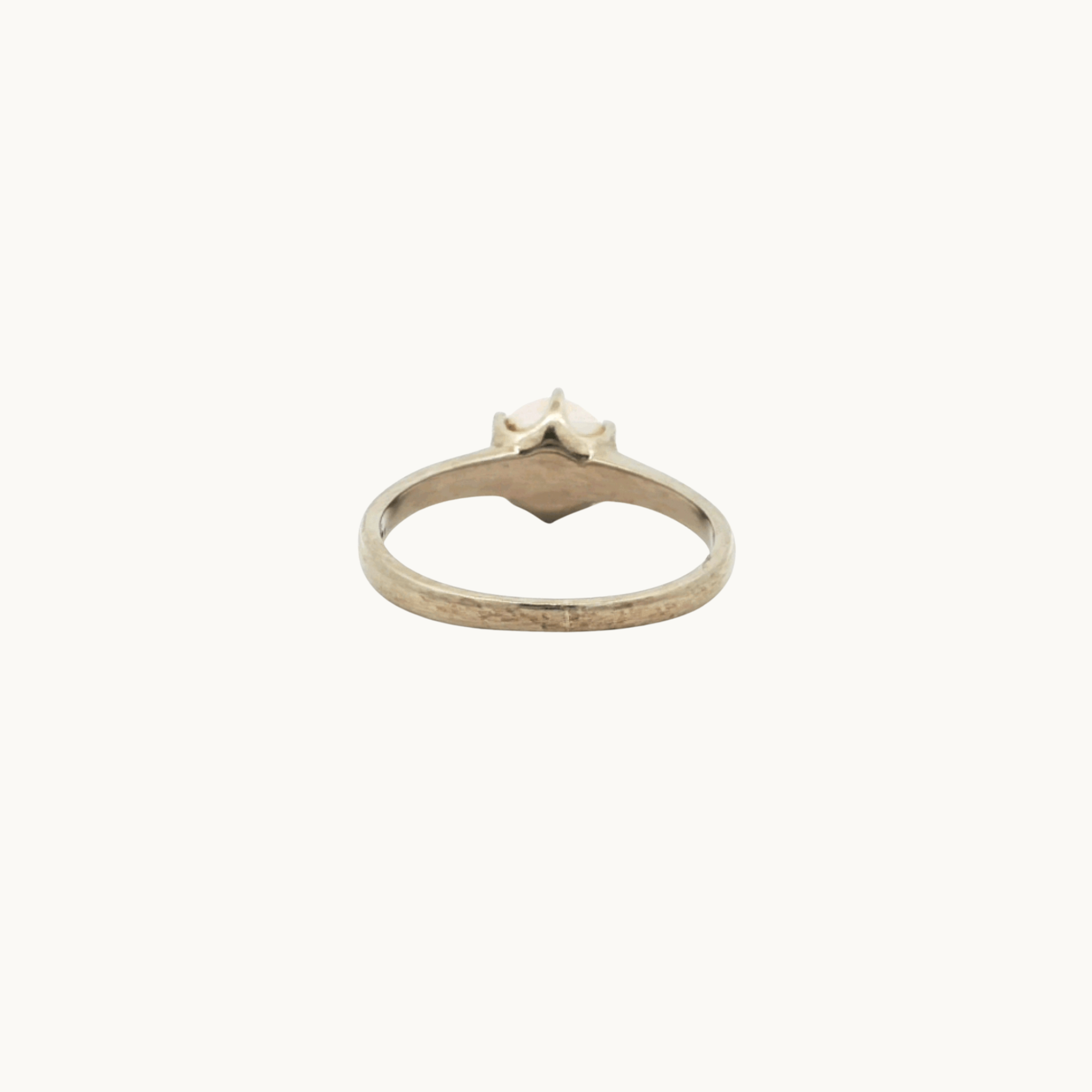 Bague solitaire en Or blanc 10K avec Perle de culture