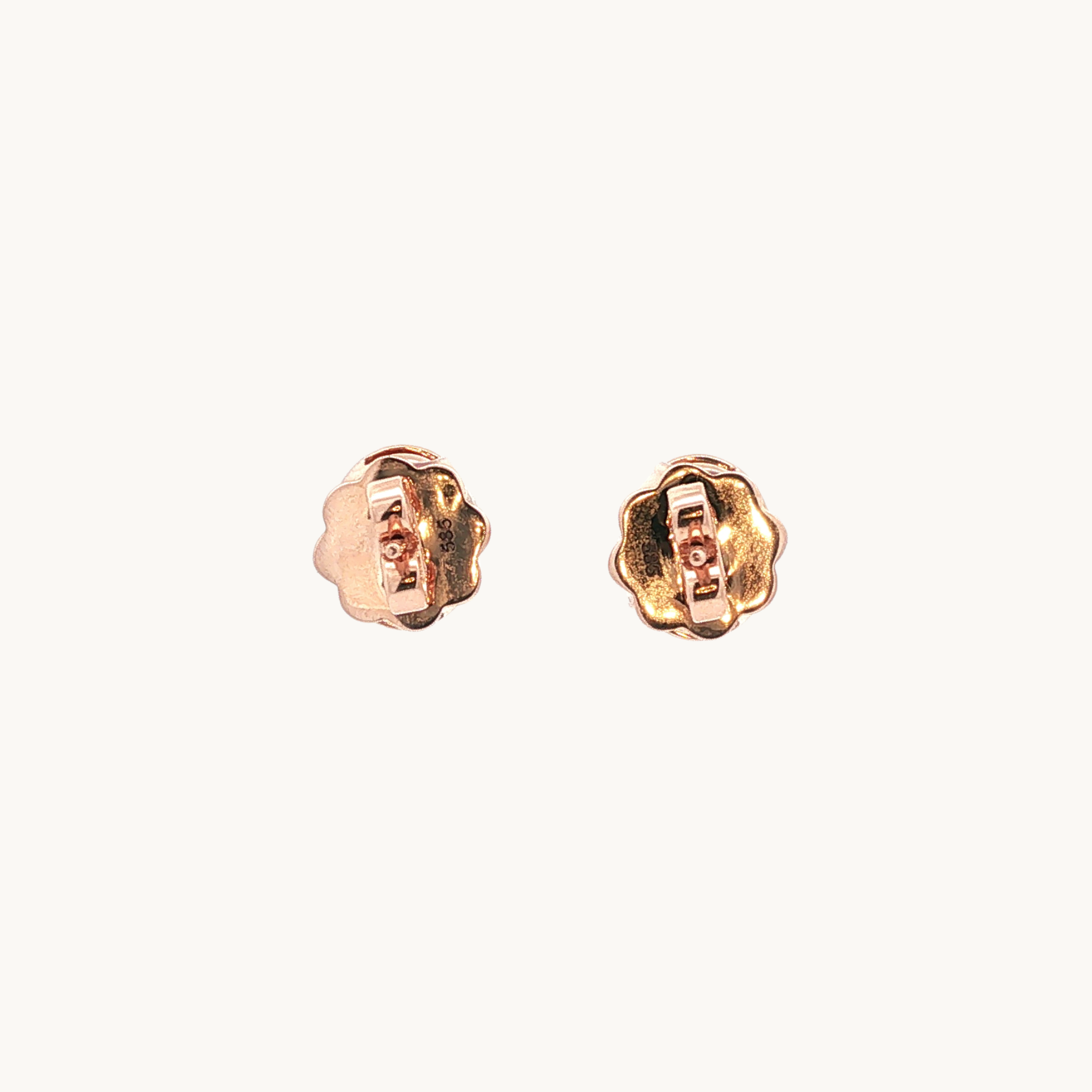 Boucles d'Oreilles en Or Rose 14K avec Tourmalines et Diamants