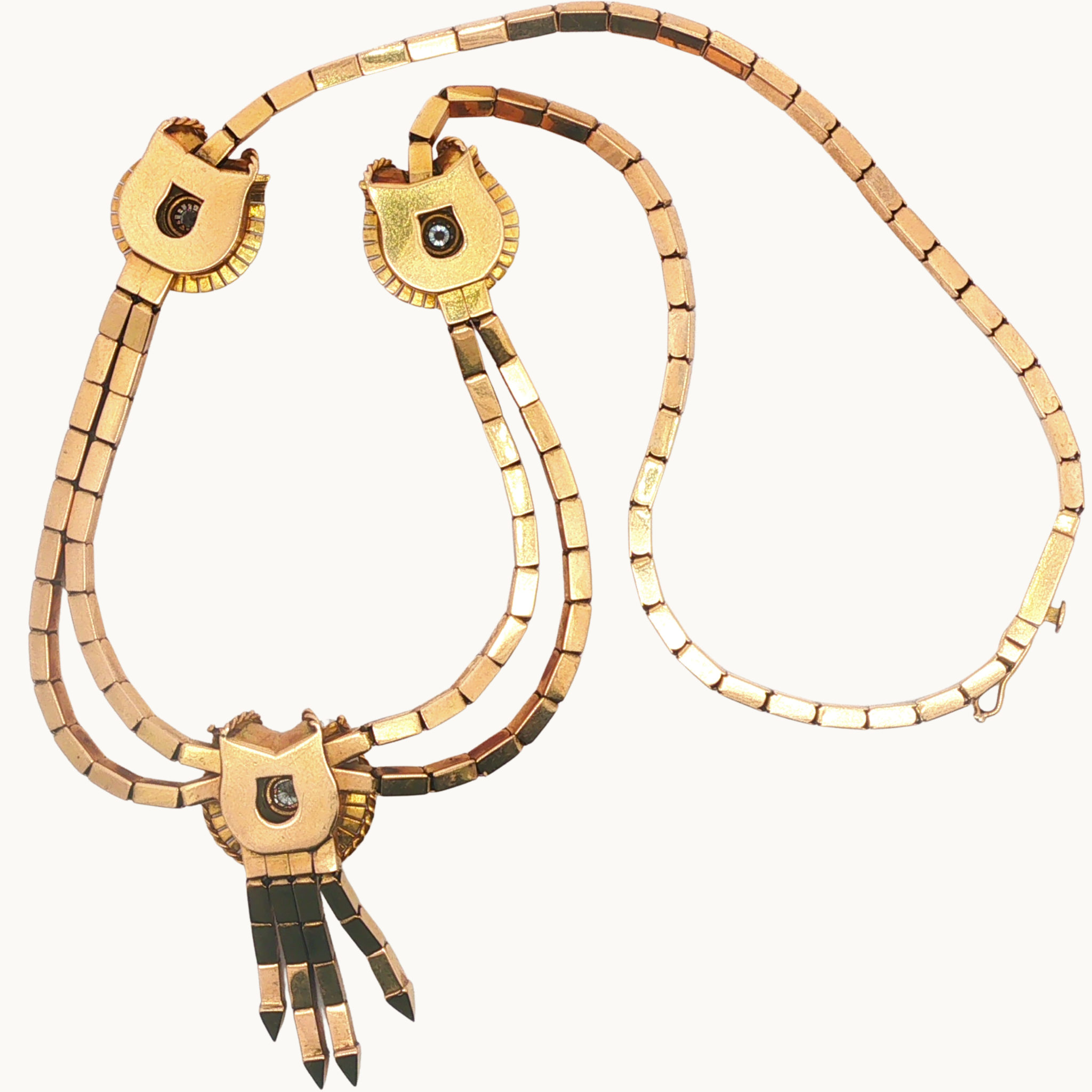Collier Articulé en Or jaune 18K avec Diamants