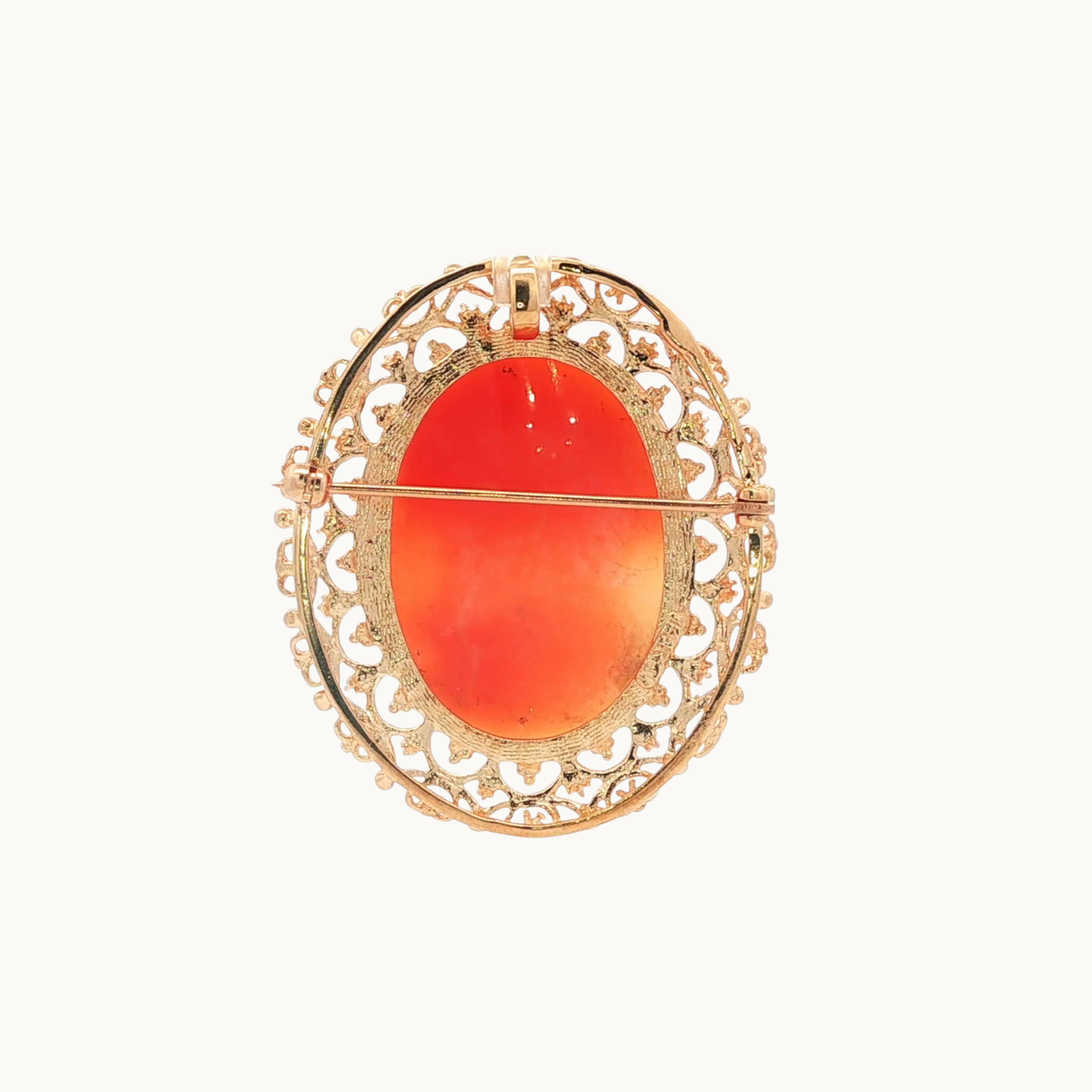 Broche/Pendentif Camée en Or jaune 14K