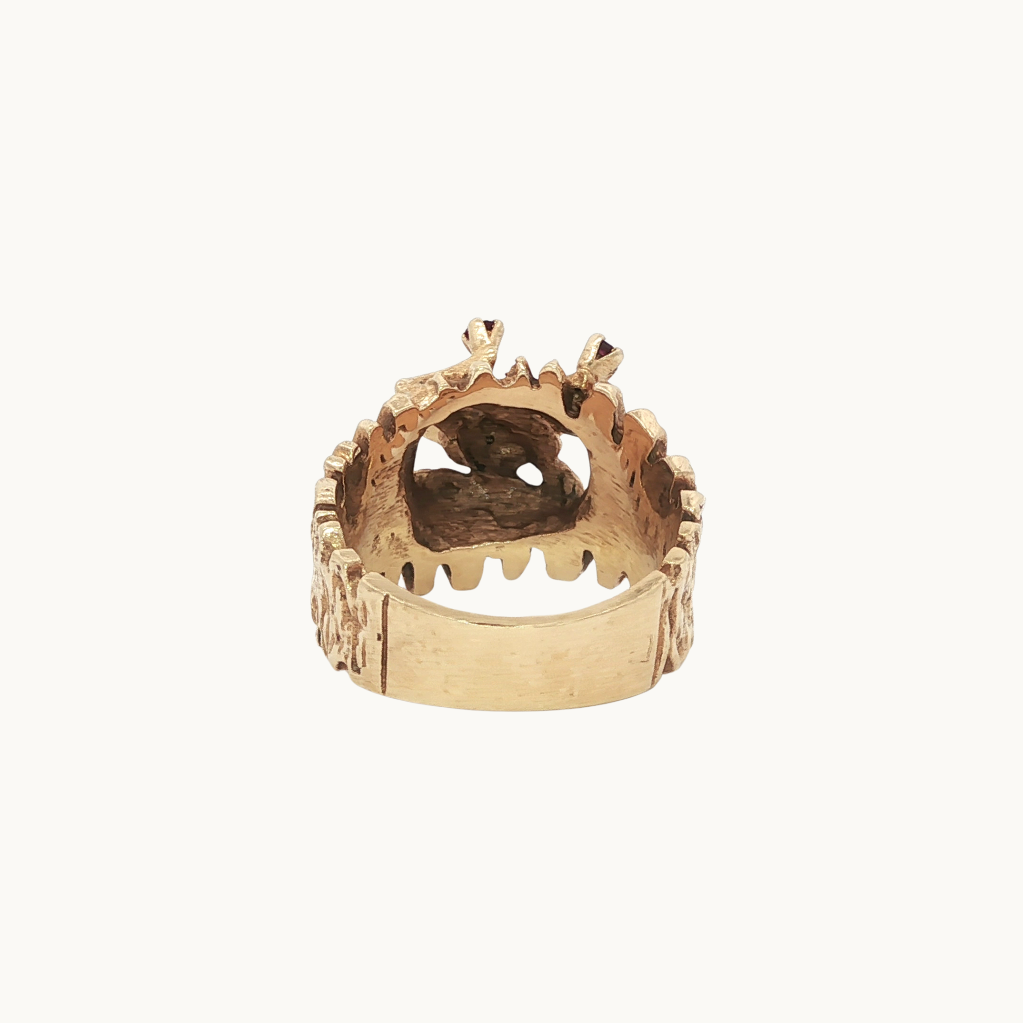 14K Yellow Gold Cocktail Ring with Ruby