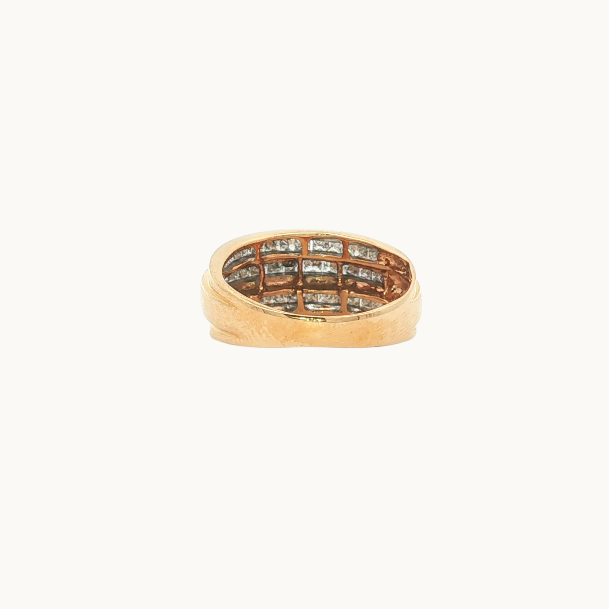 Bague en Or jaune 14K avec Diamants