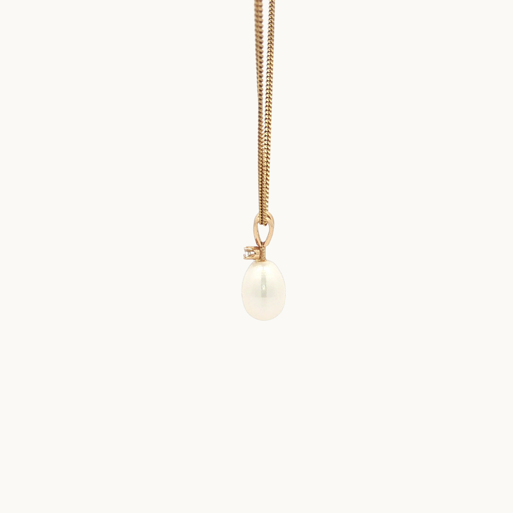 Collier en Or Jaune 18K avec Perle de culture