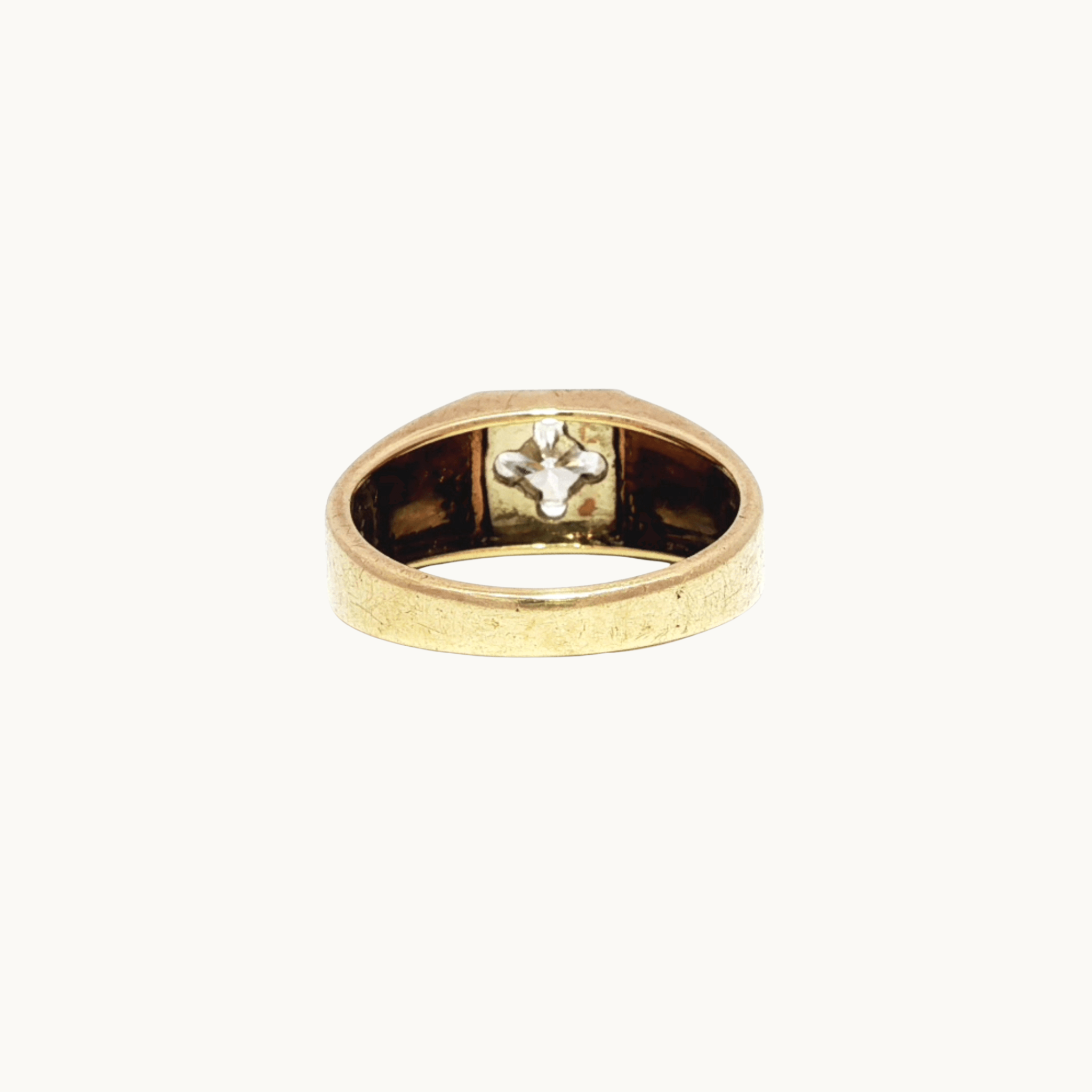 Bague Solitaire en Or jaune 10K et 14K avec Diamant