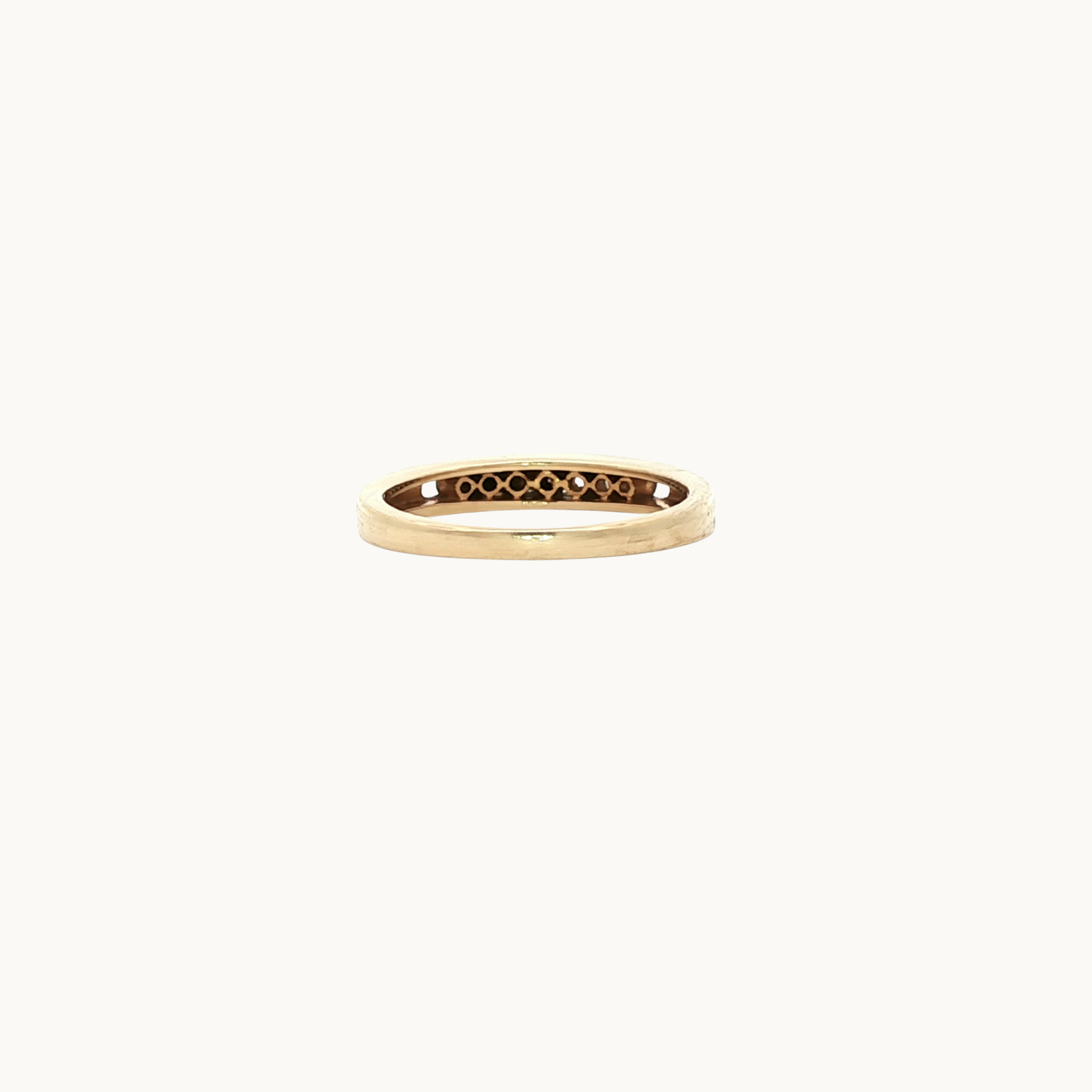 14K Yellow Gold Wedding Band with Diamonds