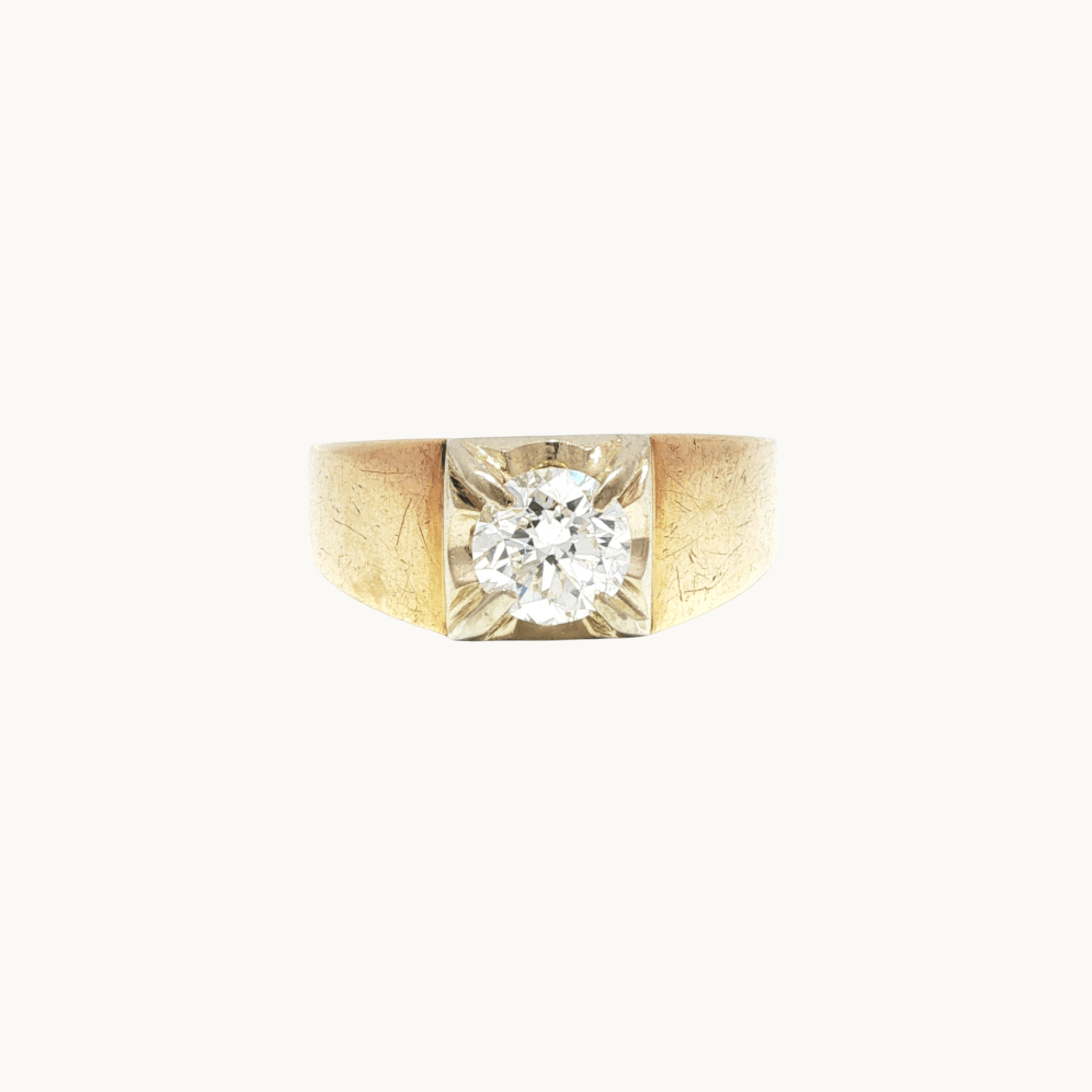 Solitaire Ring in 10K and 14K Yellow Gold with Diamond