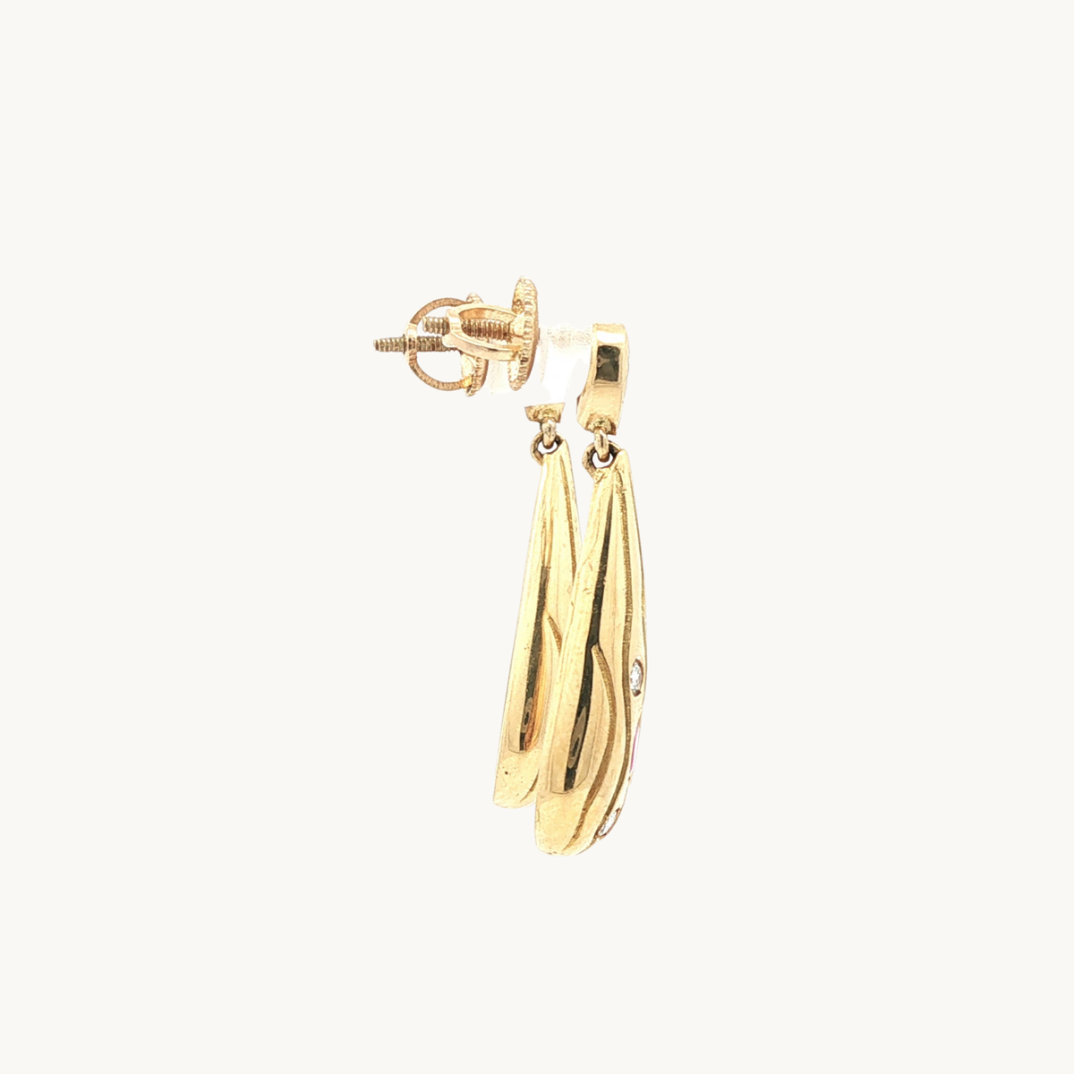Boucles d'Oreilles Pendantes en Or Jaune avec Rubis et Diamants