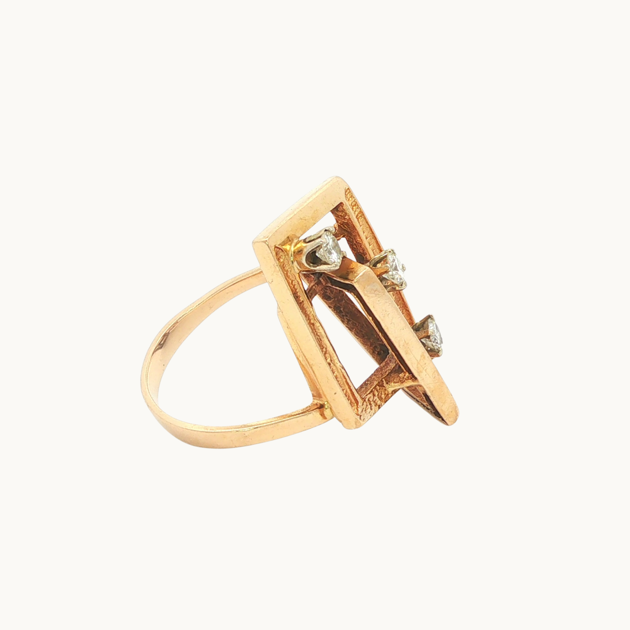 Bague Cocktail en Or jaune 14K avec Diamants