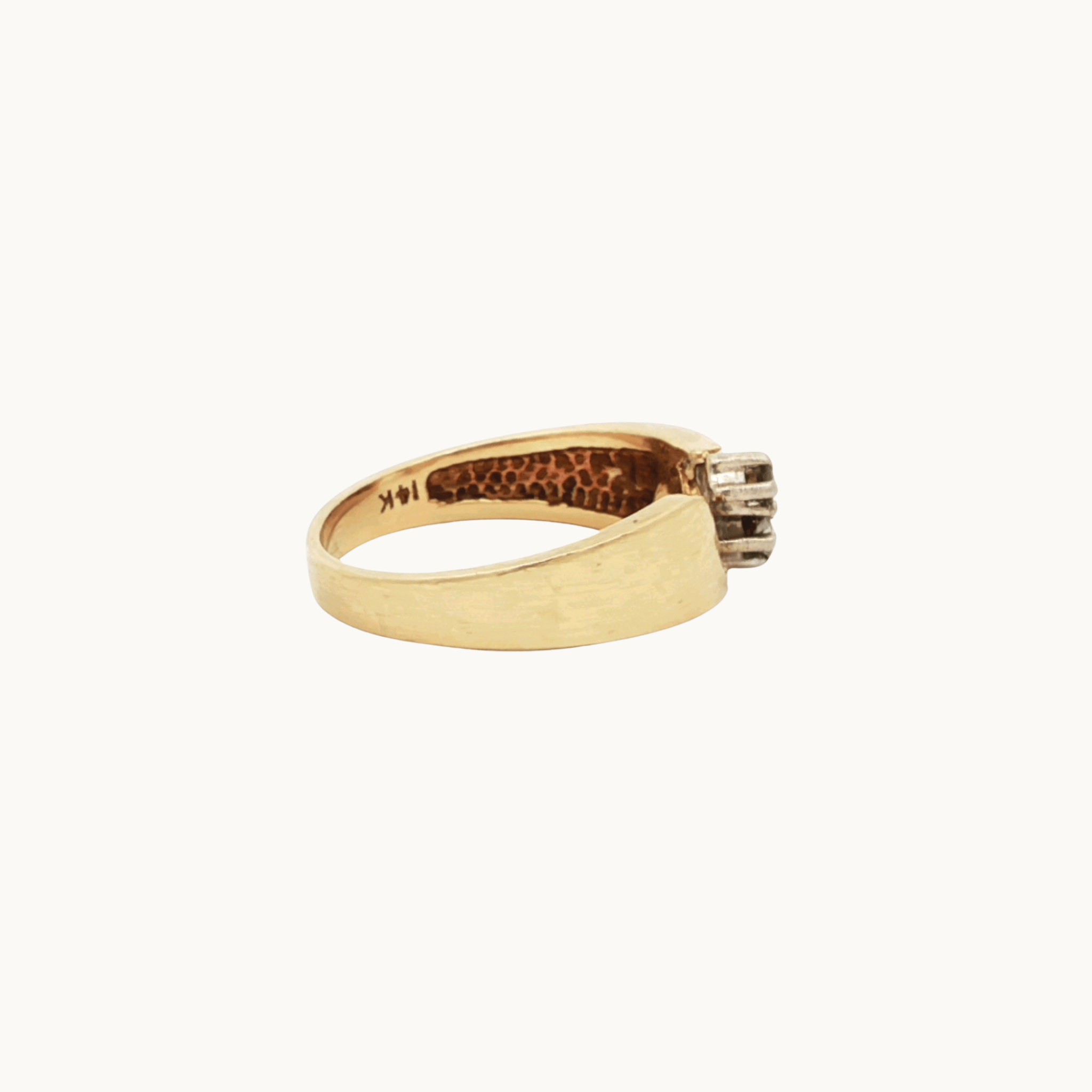14K Yellow Gold Ring with Diamonds