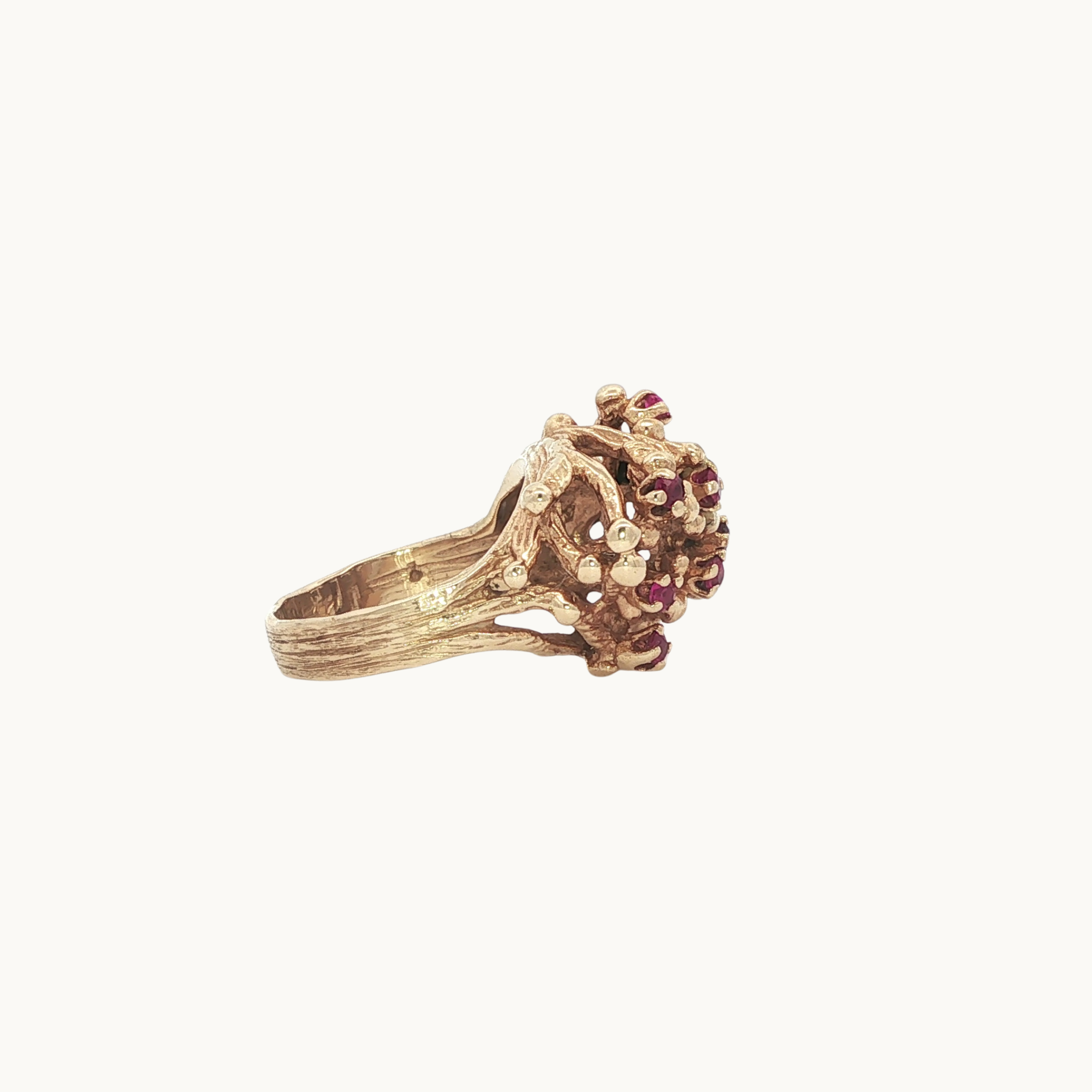 Organic Cocktail Ring in 14K Yellow Gold