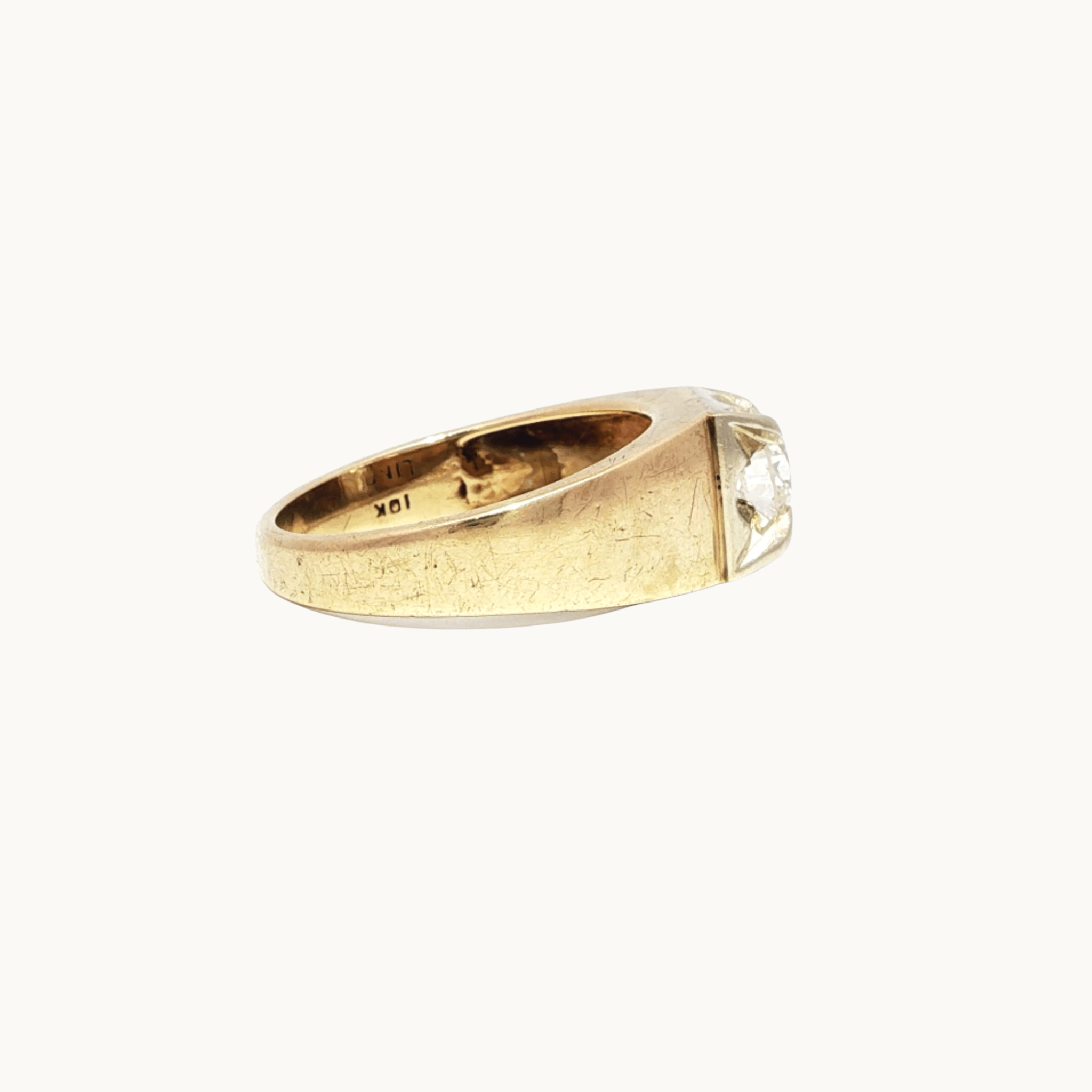 Solitaire Ring in 10K and 14K Yellow Gold with Diamond