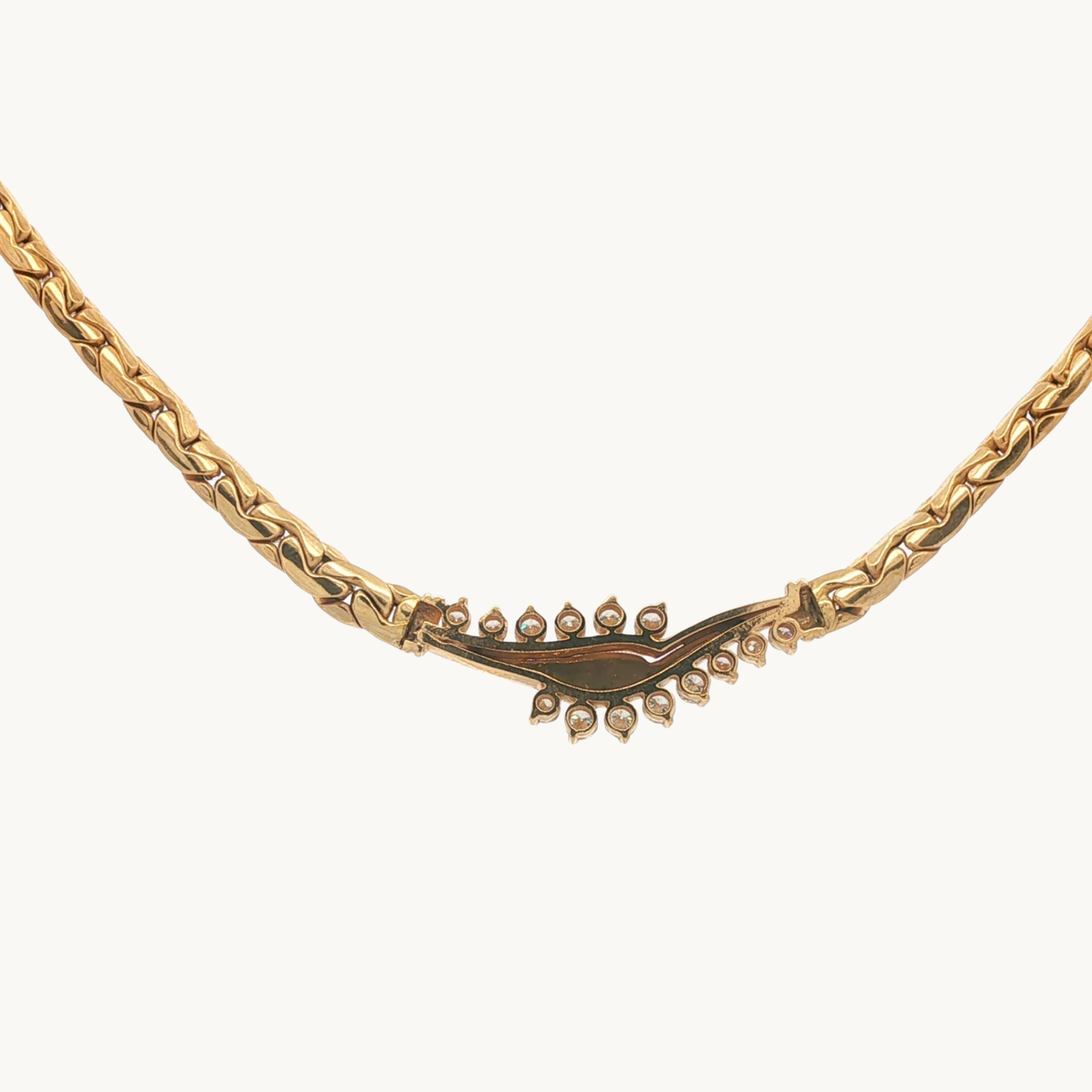 Collier Chaîne en Or jaune 18K avec Diamants