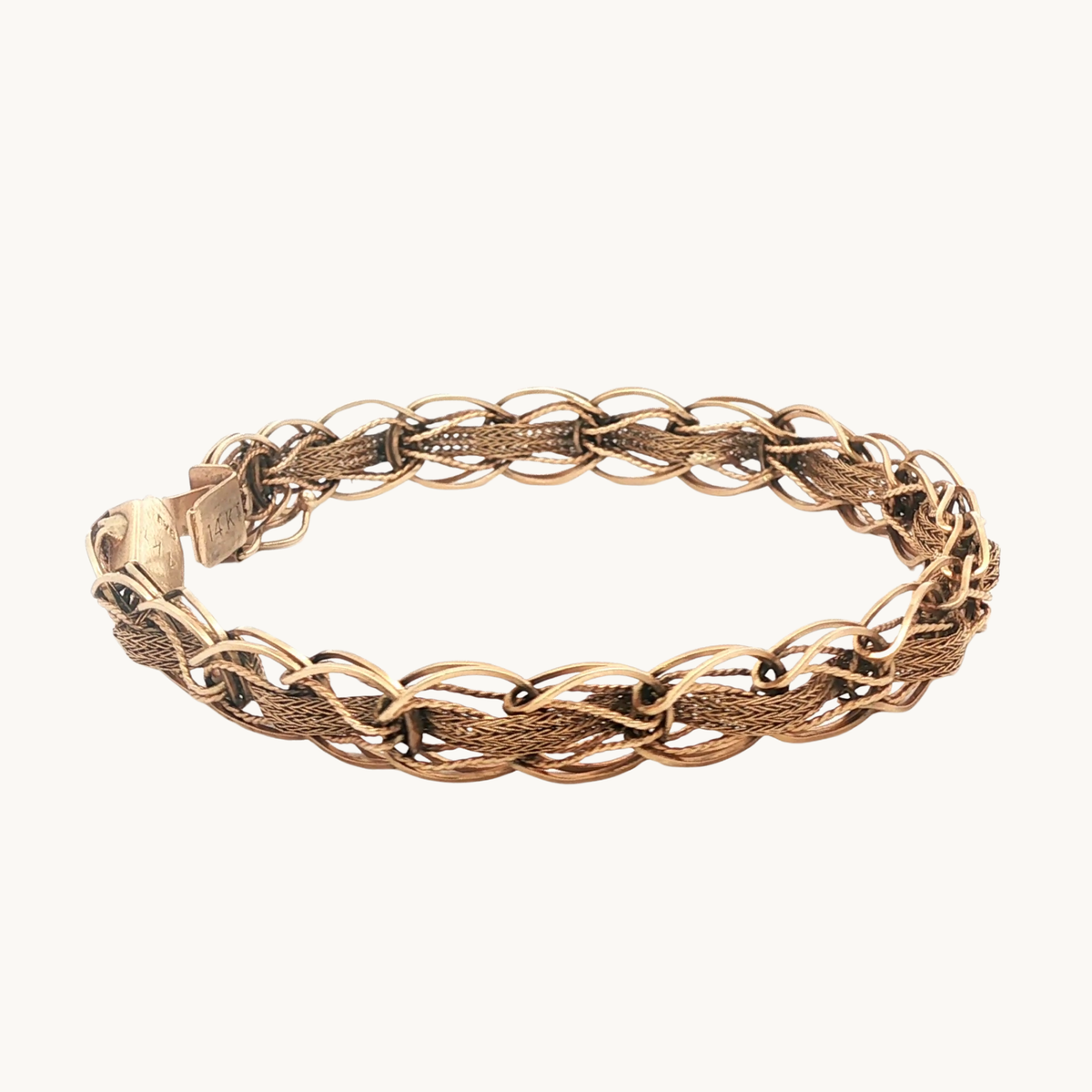 10K Yellow Gold Braided Chain Bracelet