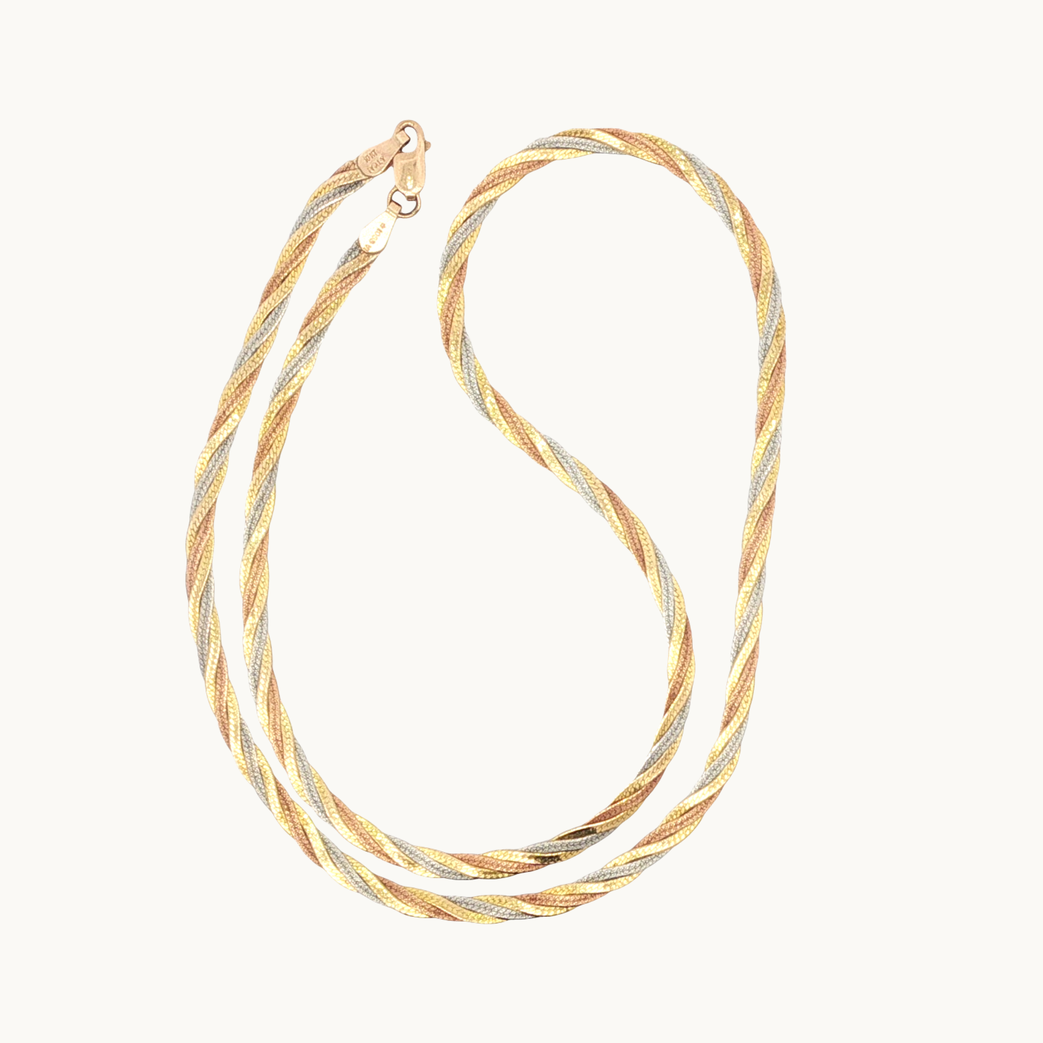 Collier Chaîne en Or tricolore 10K